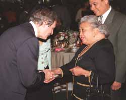 Neil Rudenstine with Mrs. Thurgood Marshall