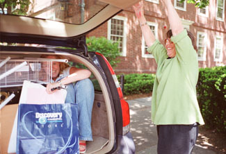Students moving out of Harvard Yard