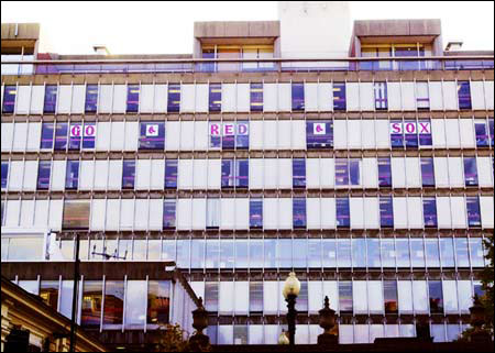 Holyoke Center boosts the Red Sox via window