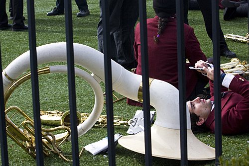 Backstage with the band