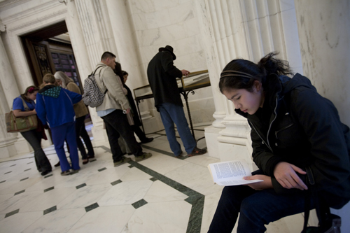 Reading in the library