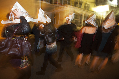 Putting on their party hats