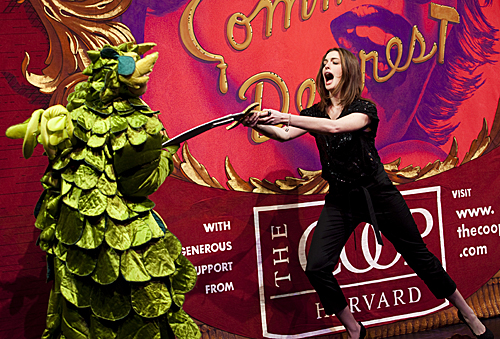 Beauty and the man dressed like a beast