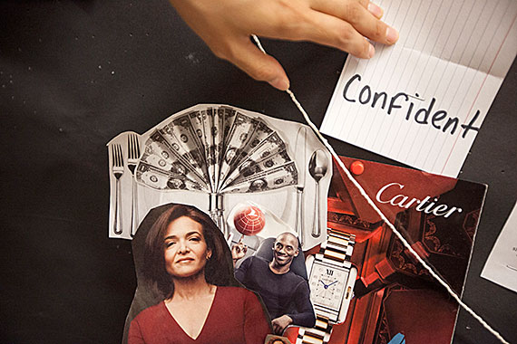 In this Pre-Texts activity on display at the McKay School, students created collages illustrating vocabulary words they learned while reading “The Little Prince.” The students then had to guess what the words were based on the images.