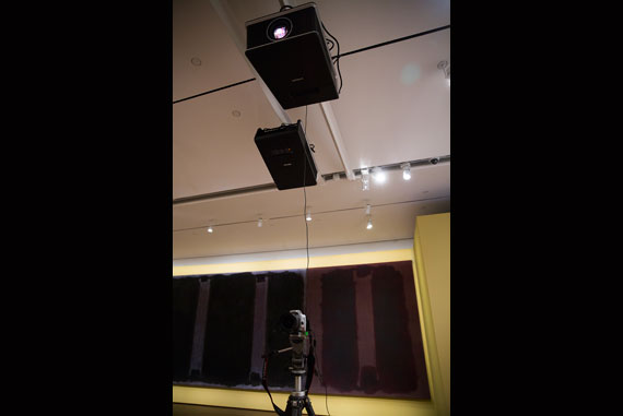 A digital camera shoots pictures of the murals in the new gallery. The image is then compared to the restored photograph of the original. The information is fed into a computer that uses the new software to generate a “compensation image,” which is sent to a digital projector that then illuminates the murals as they would have appeared more than 50 years ago.