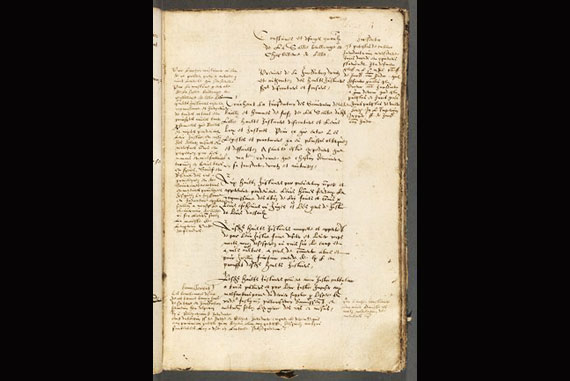 A page from a coutume for the City of Lille, 1579. Coutumes — “customary laws” — were first written down in the 13th century. They documented regional French laws and practices and later became an important source for modern French law.