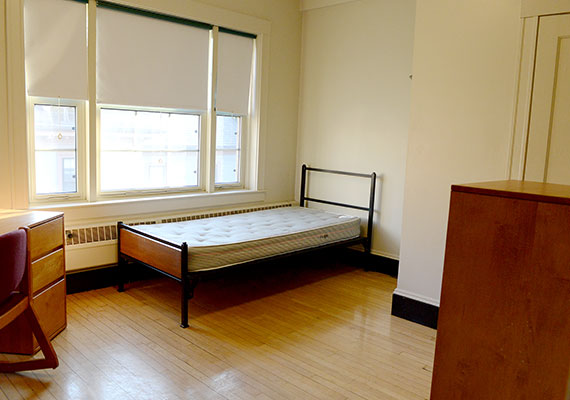 The before view of DeShaw's bedroom ...