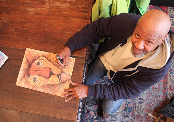 Ed Johnson is one of 20 artists whose work is showcased on the online marketplace ArtLifting. Credit: ArtLifting