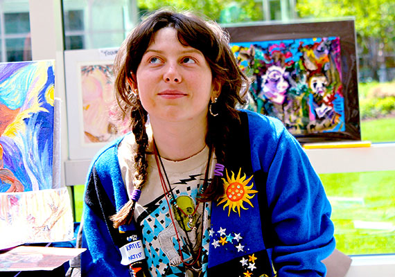 Artist Katie Hickey Schultz creates her vivid designs using markers and watercolor. Credit: ArtLifting