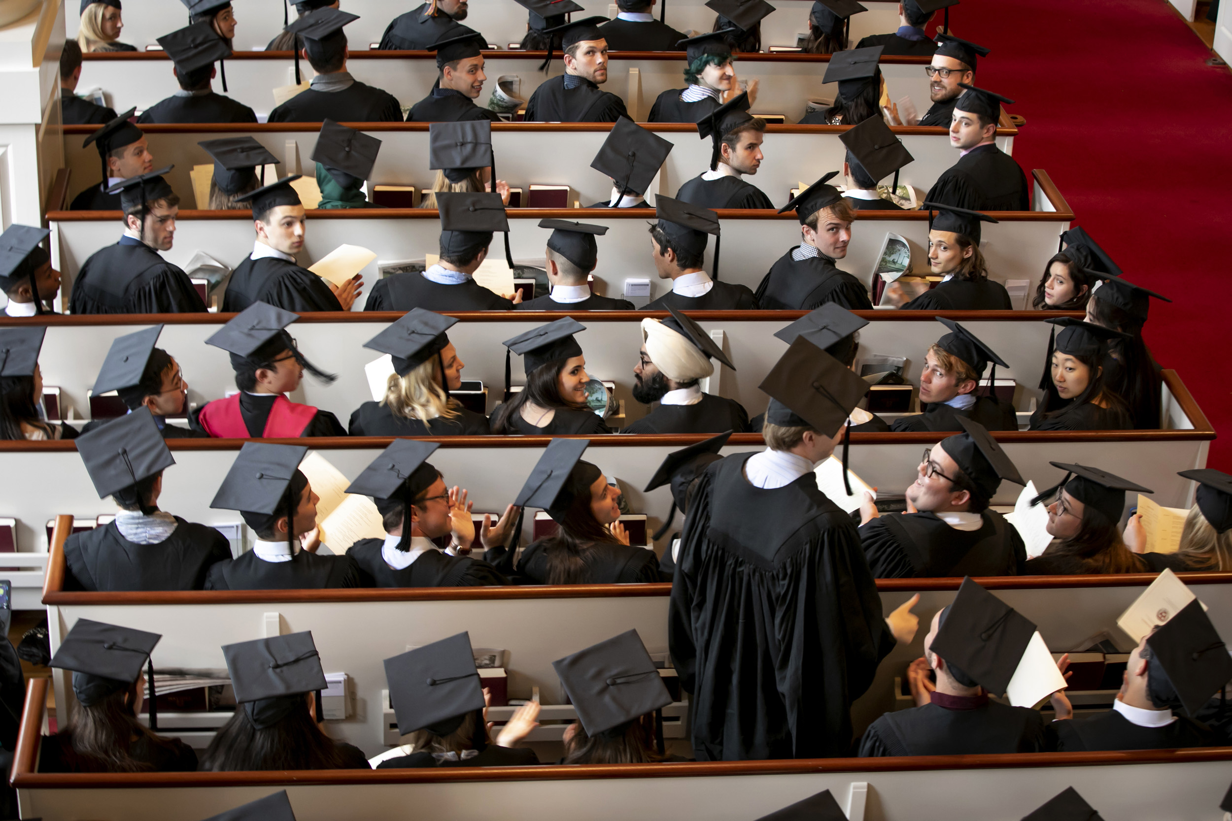 Rows of students at baccalaureate service.