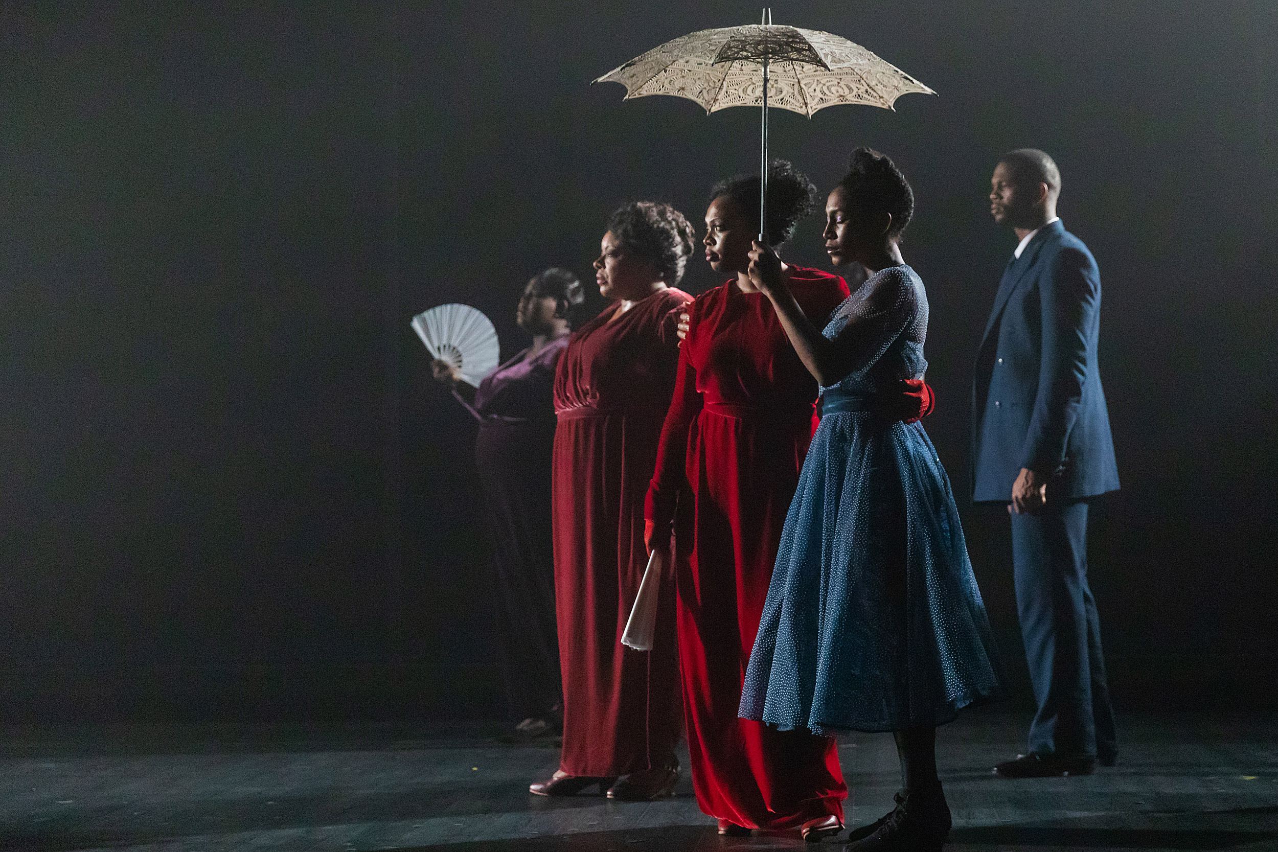 Dawn Bless, LaVon Fisher-Wilson, Sumayya Ali, Amber Pickens, and Daniel Bellomy in "The Black Clown."