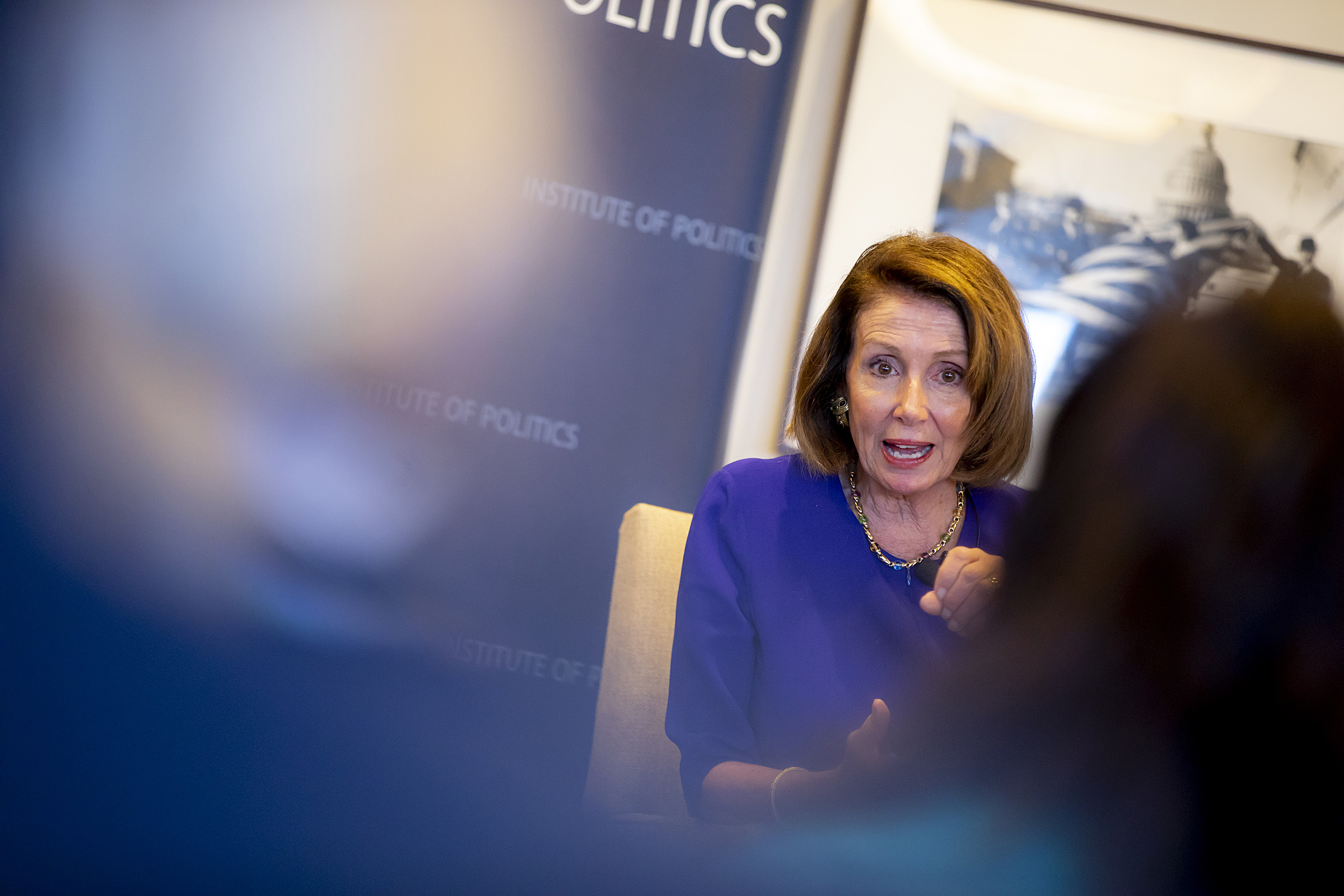 Nancy Pelosi at Harvard's IOP.