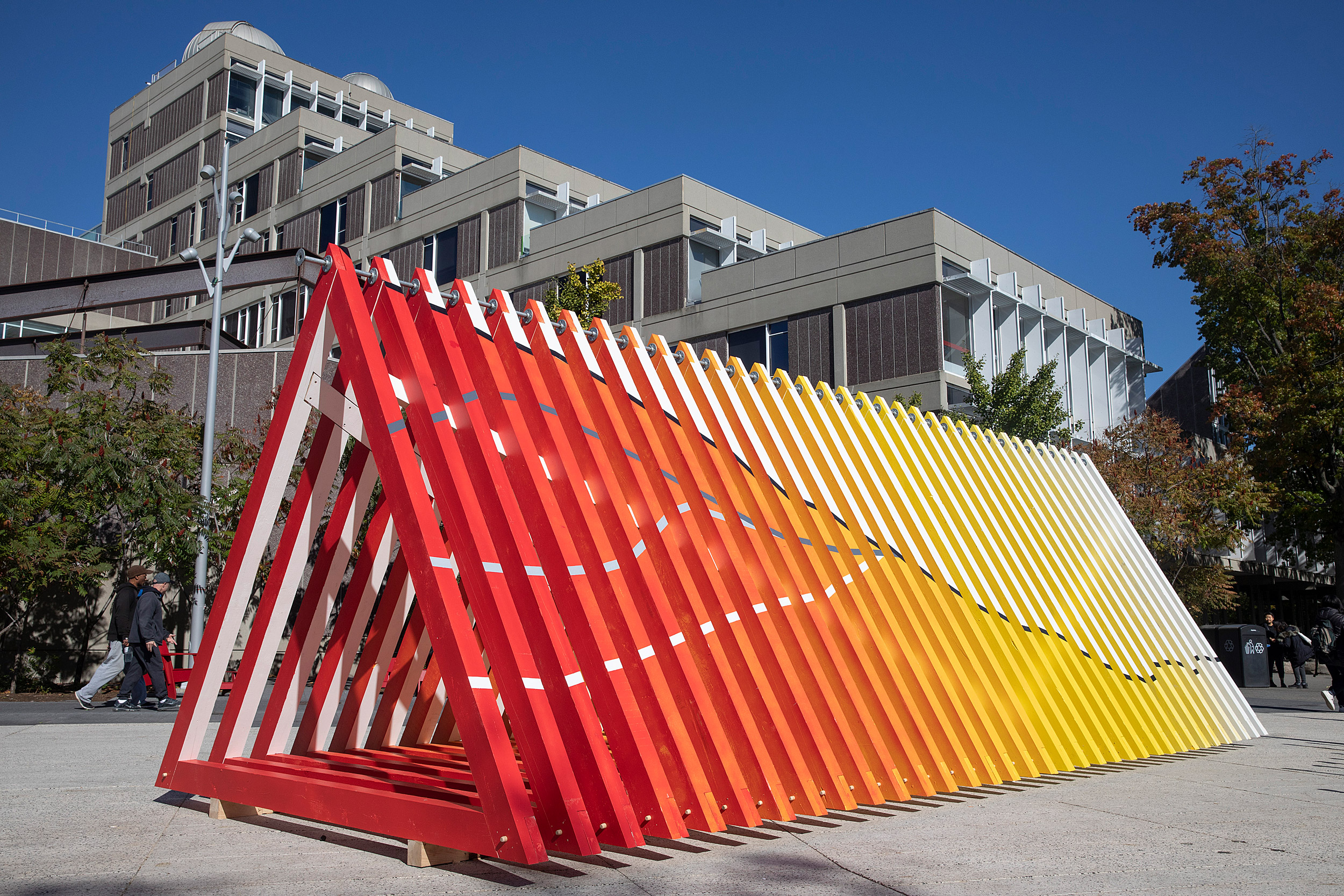 "Warming Warning" on Harvard's Science Center plaza.