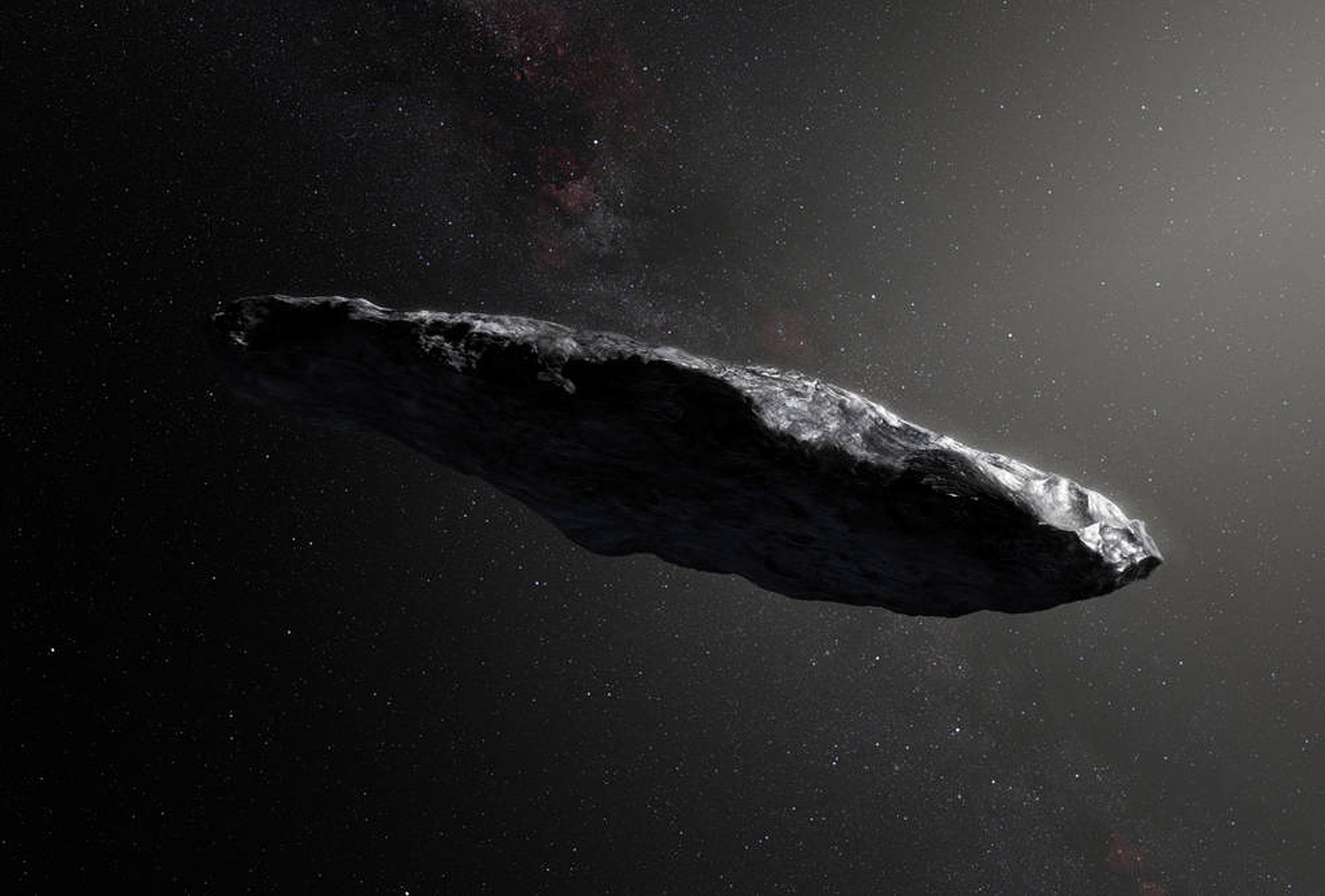 Artist's rendering of 'Oumuamua.