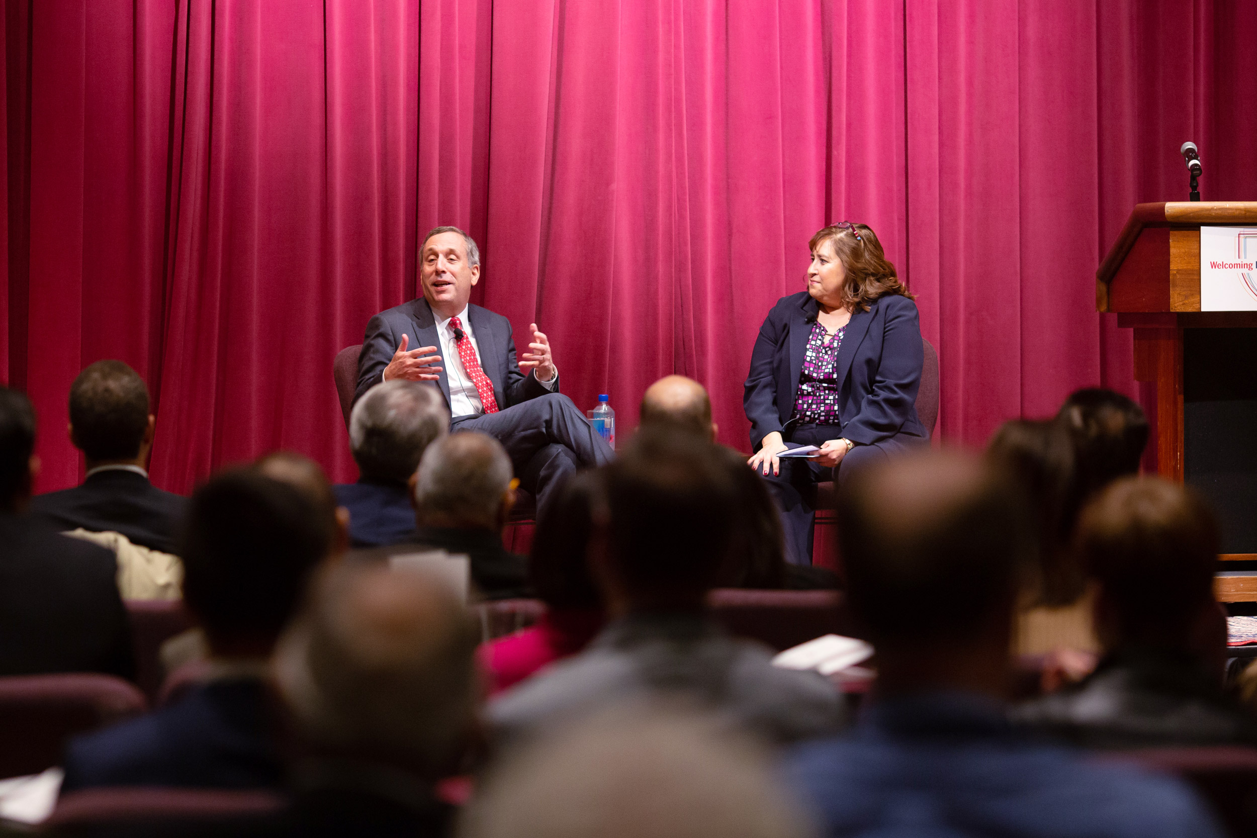 Larry Bacow and Yvonne E. Campos.