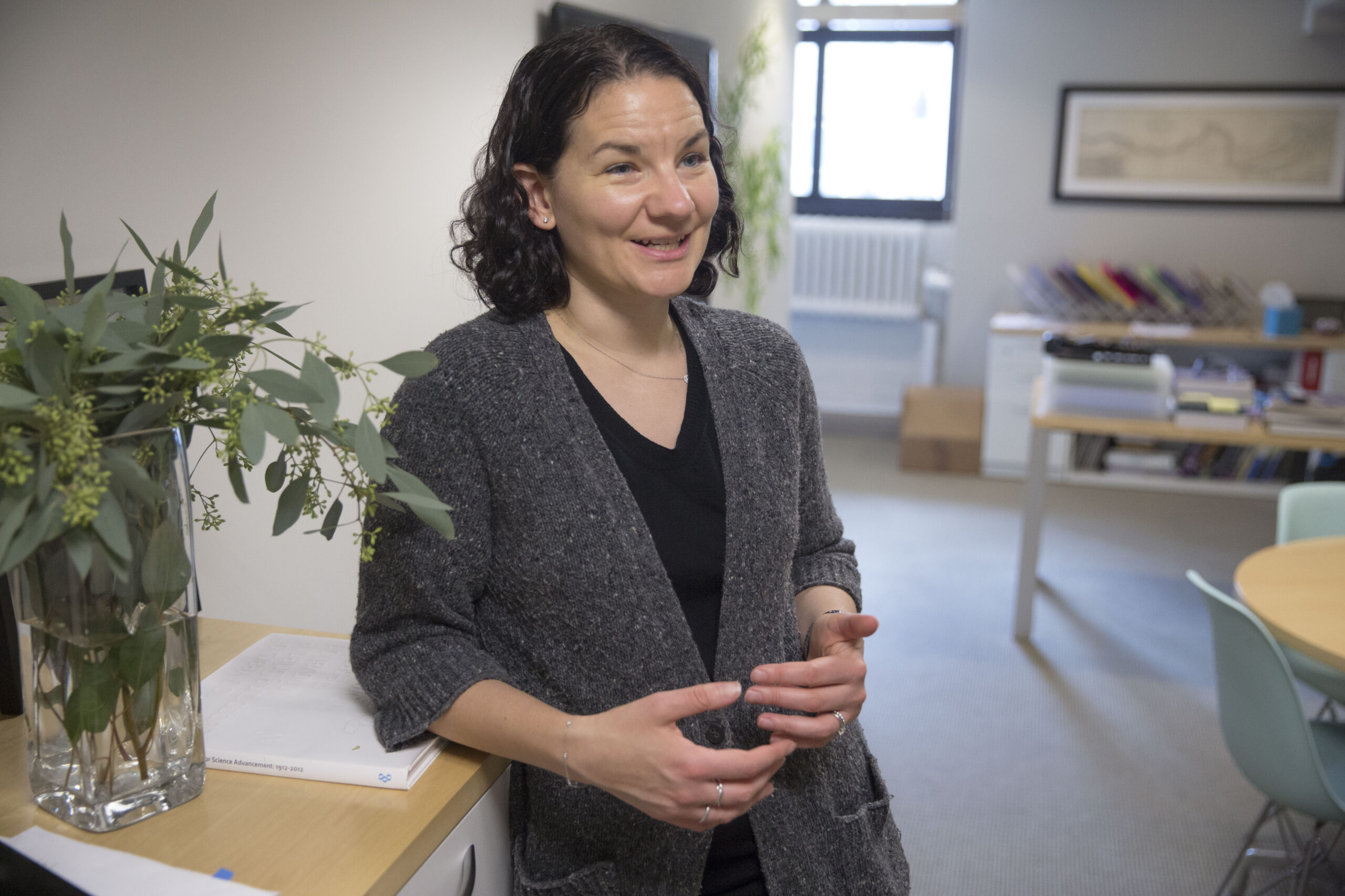 Emily Balskus standing in her office