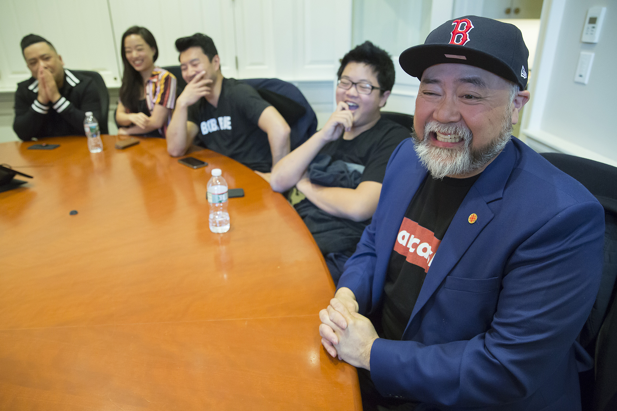 Cast from "Kim's Convenience" at Harvard.