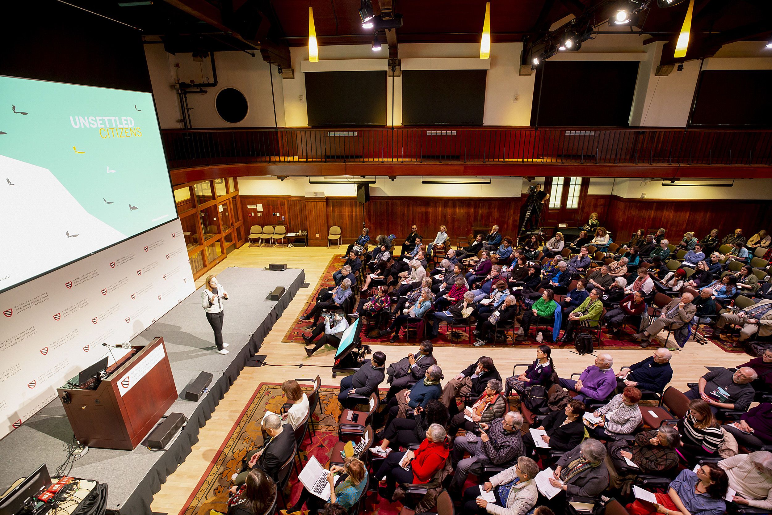 An audience in an auditorium