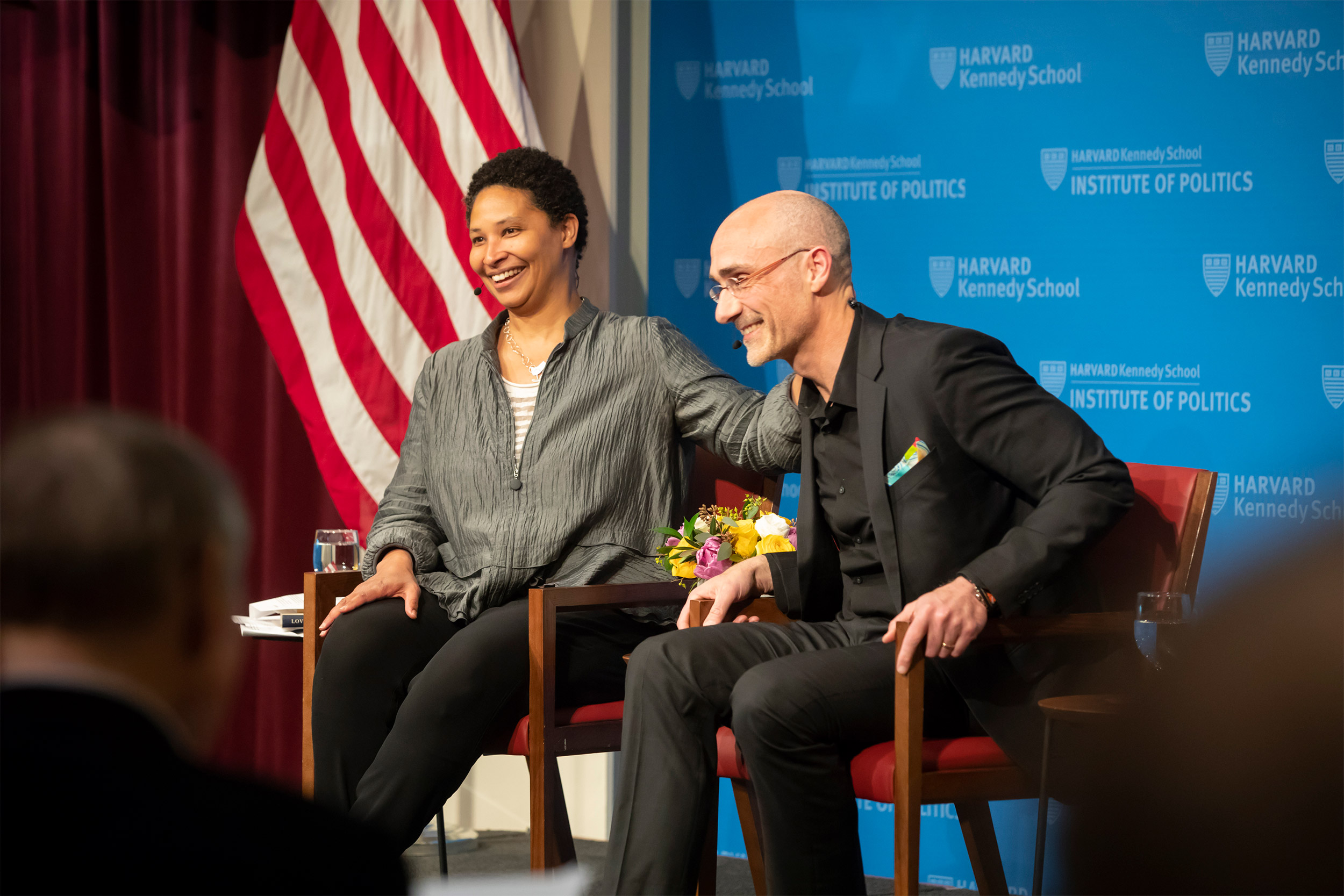 Arthur Brooks talks with University Professor Danielle Allen