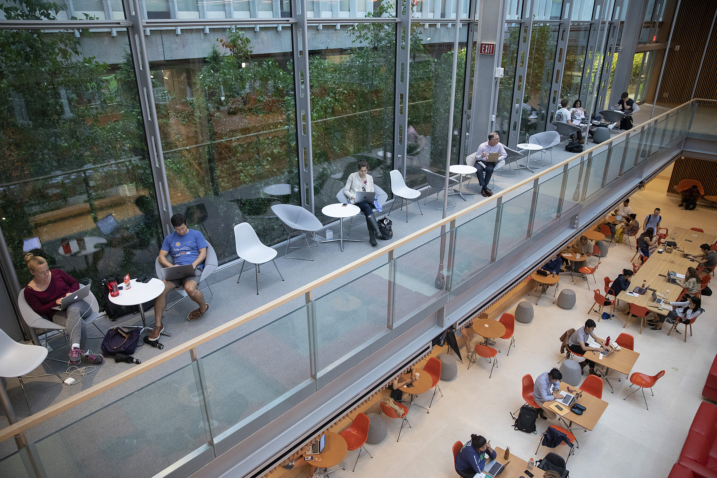 A view of two floors of the Smith Center