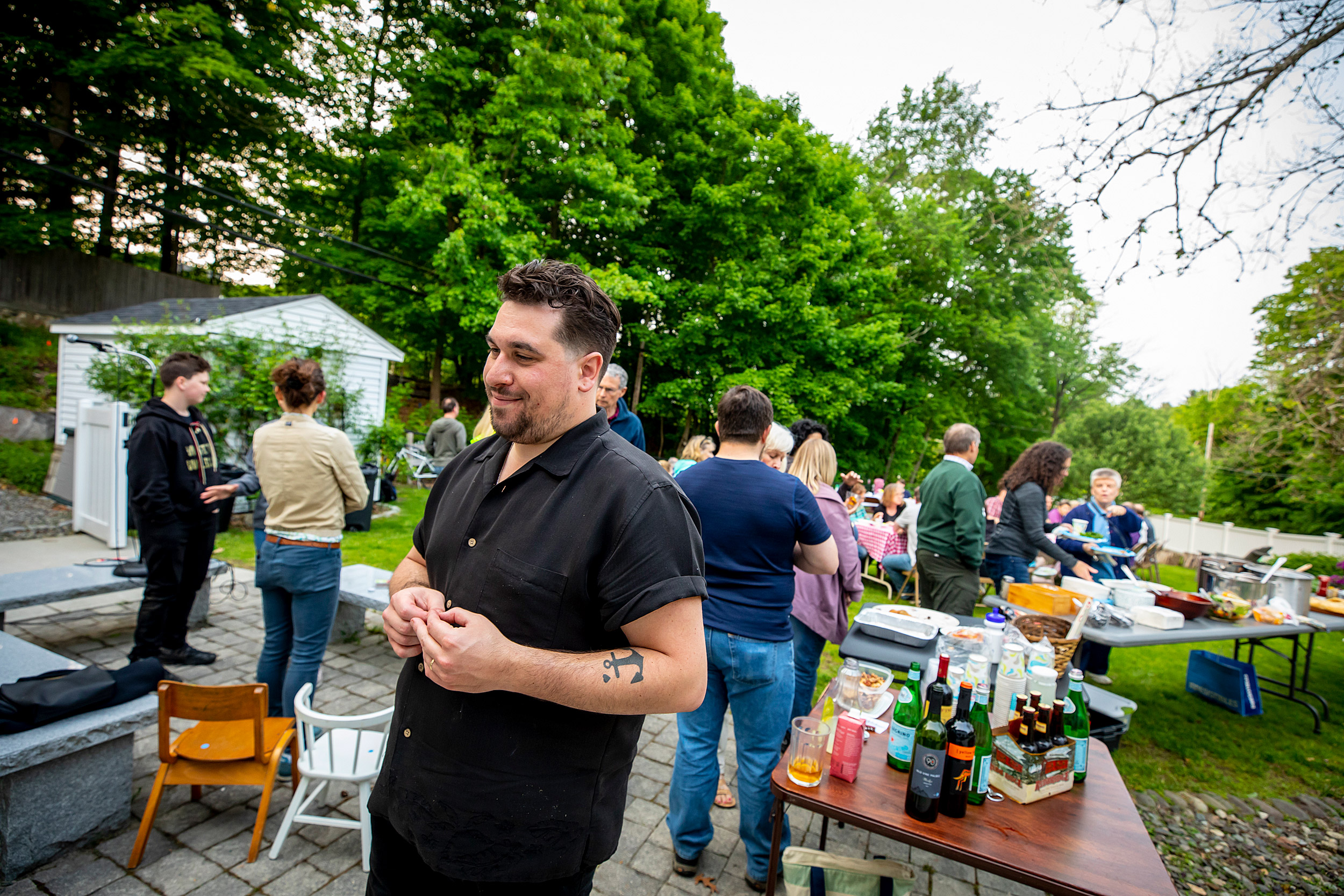 Israel Buffardi at one of the suppers he organizes for the church.