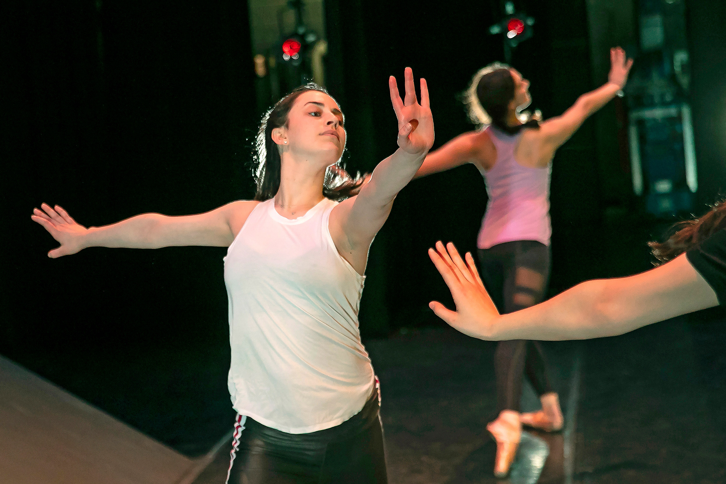 Isabelle Jaffe practices a tendu back lunge.