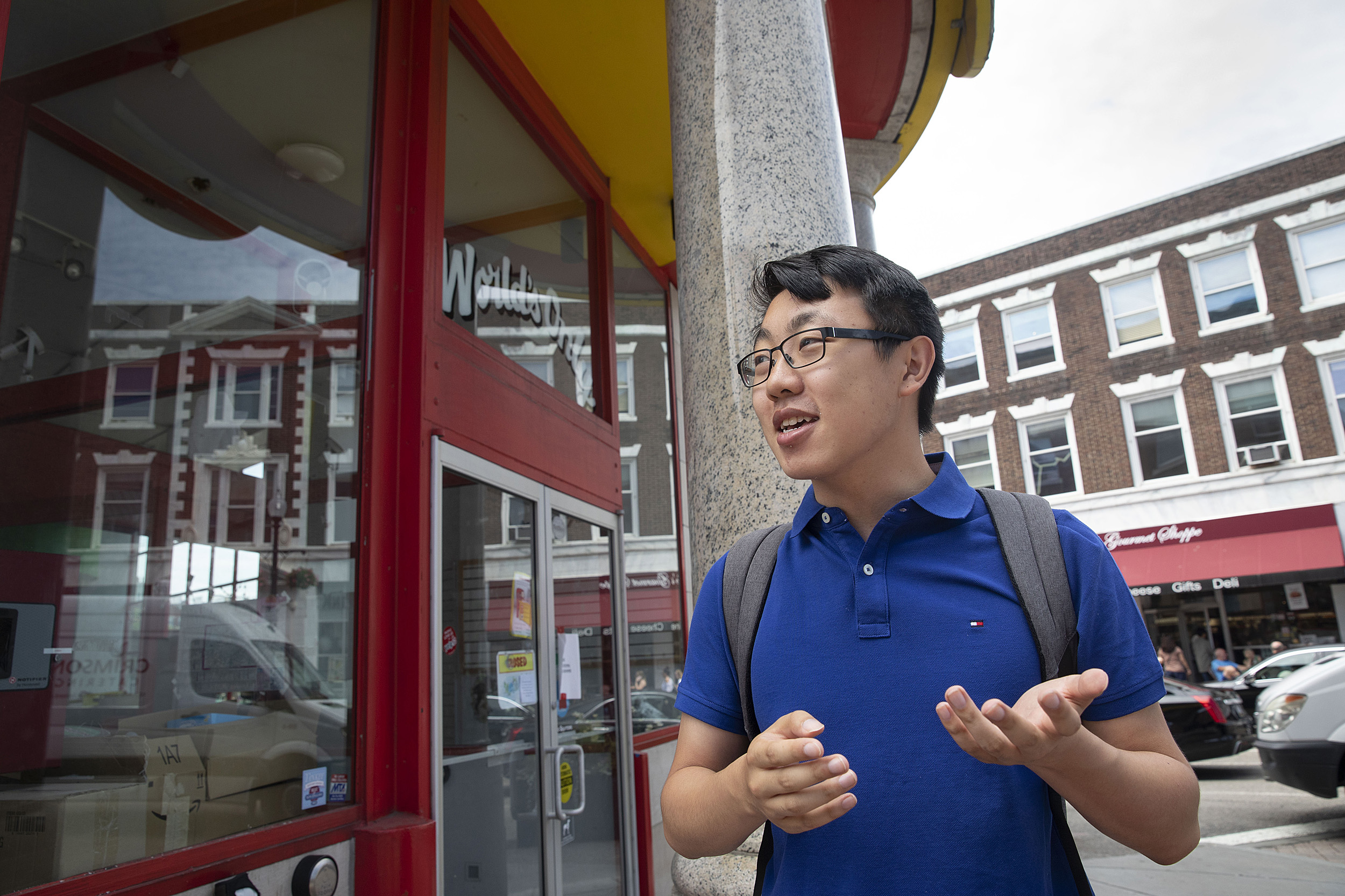 student in Harvard Square