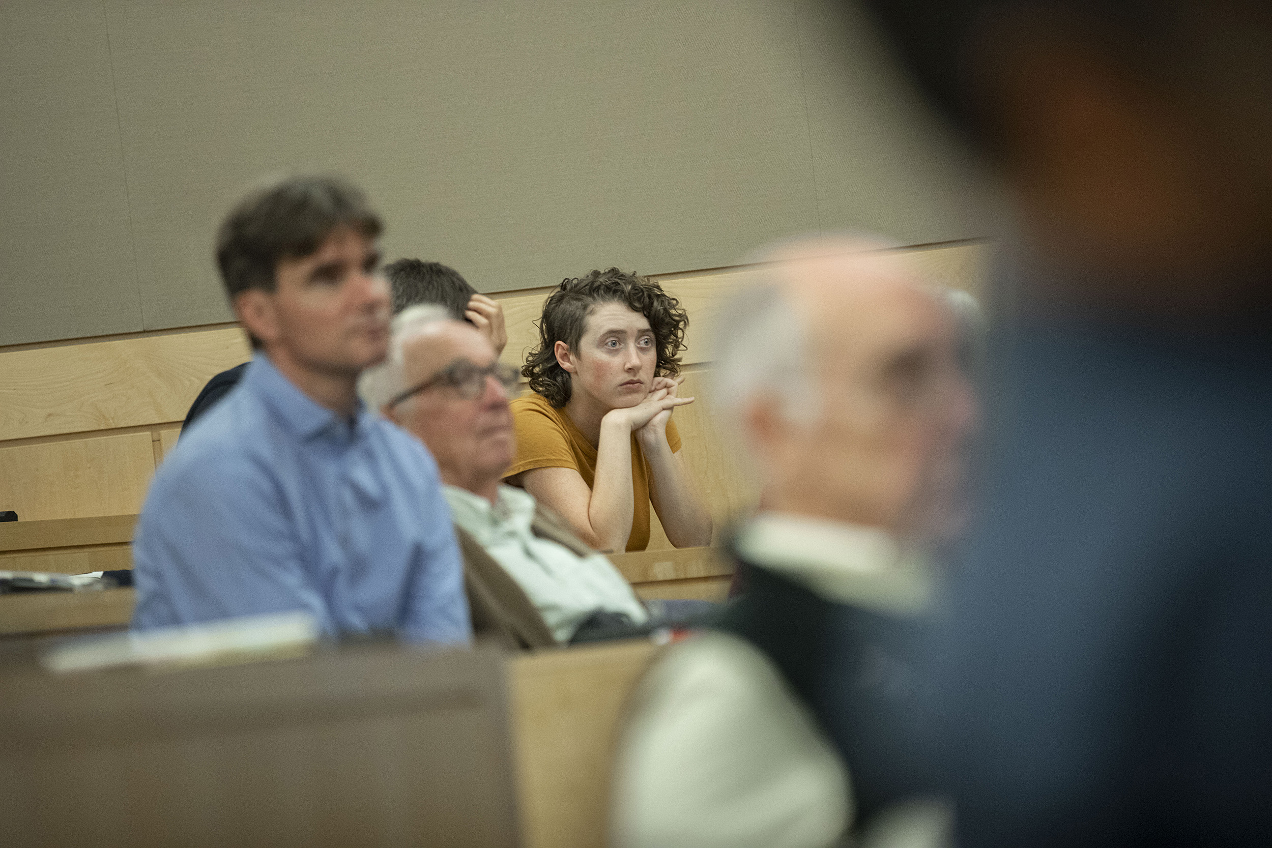 audience member listening intently