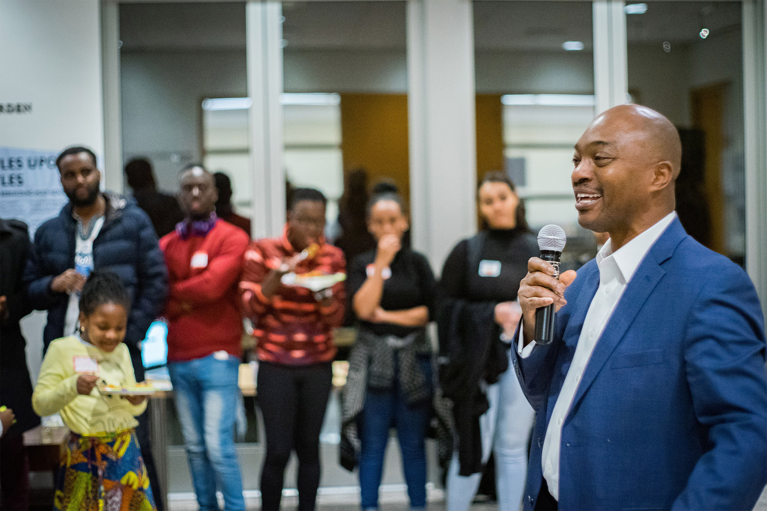 Emmanuel Akyeampong greets the crowd