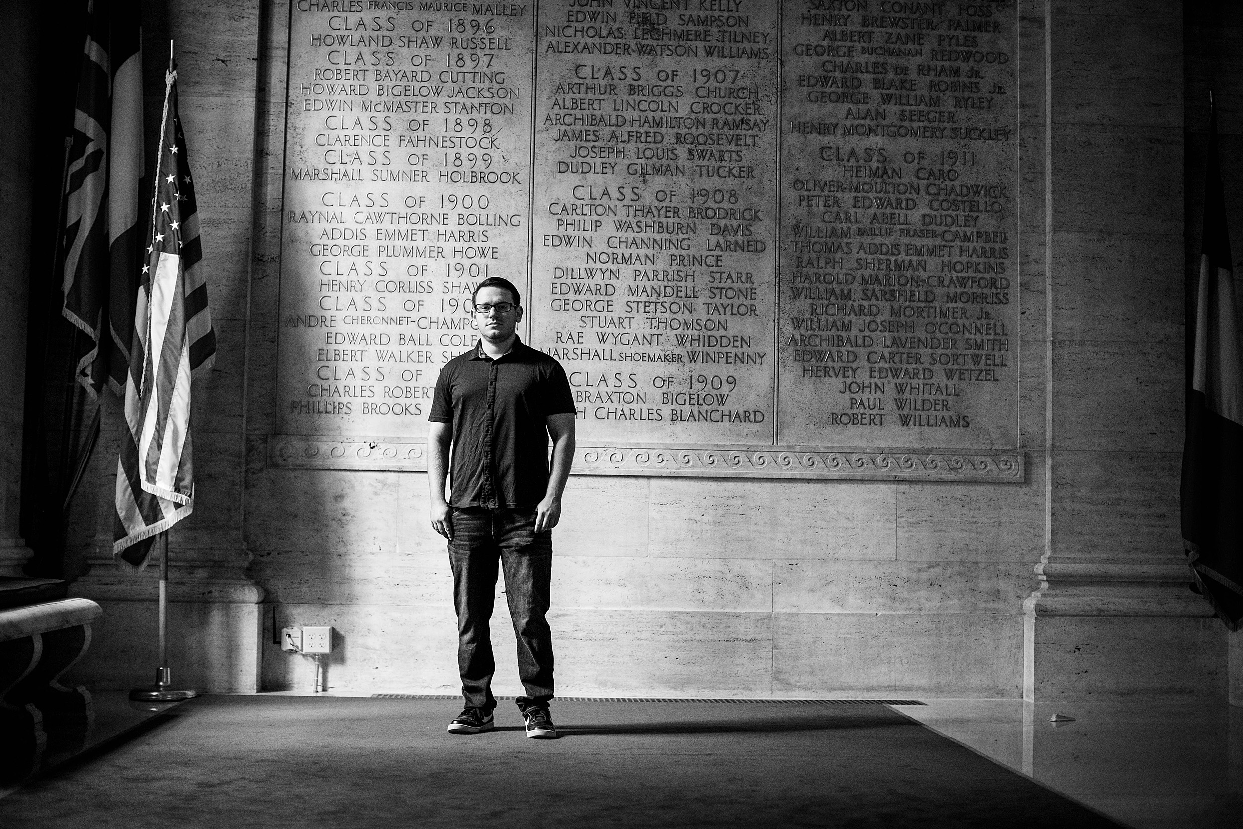 James Casey at tomb of the unknown soldier at Memorial Church.