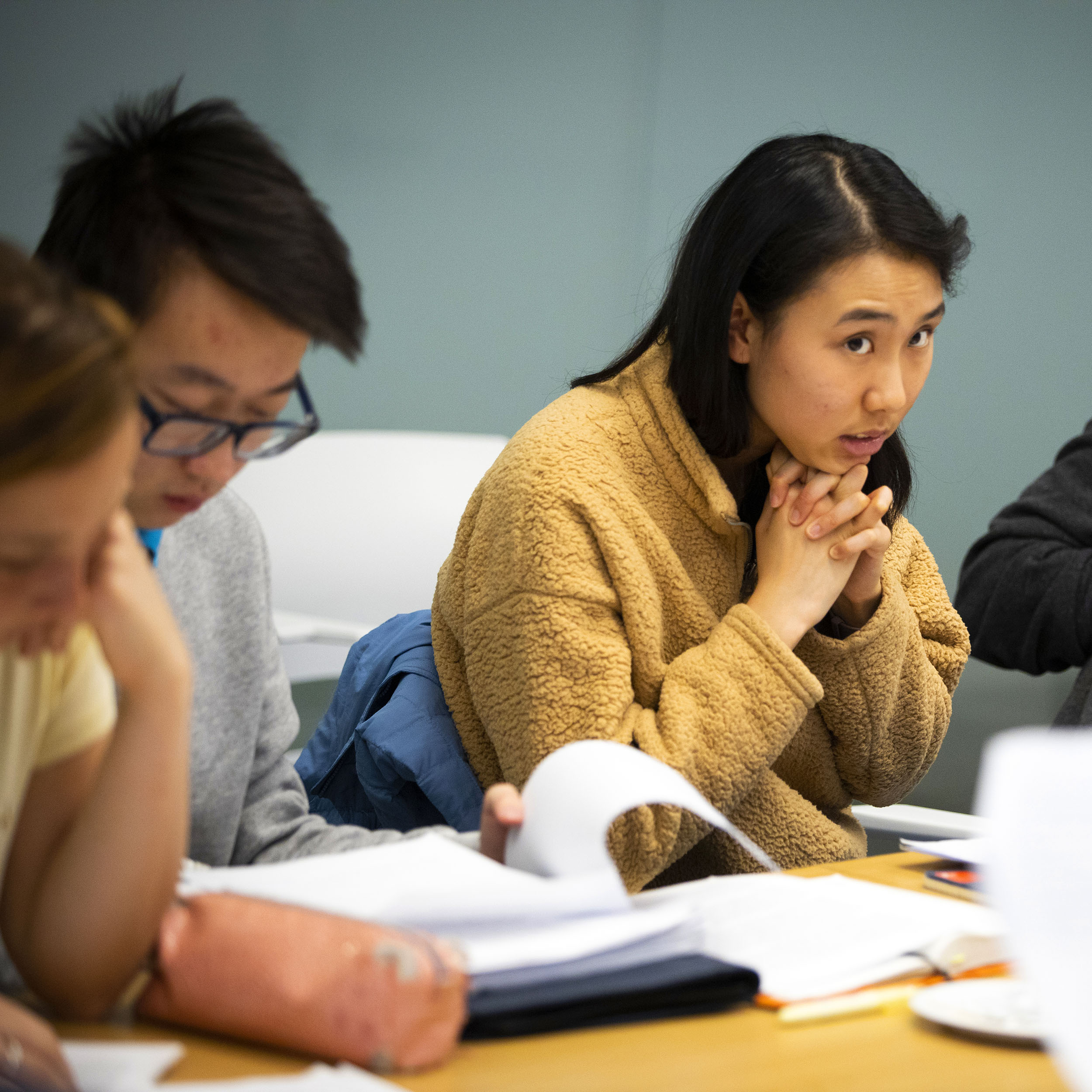 Katherine Li is pictured during class.