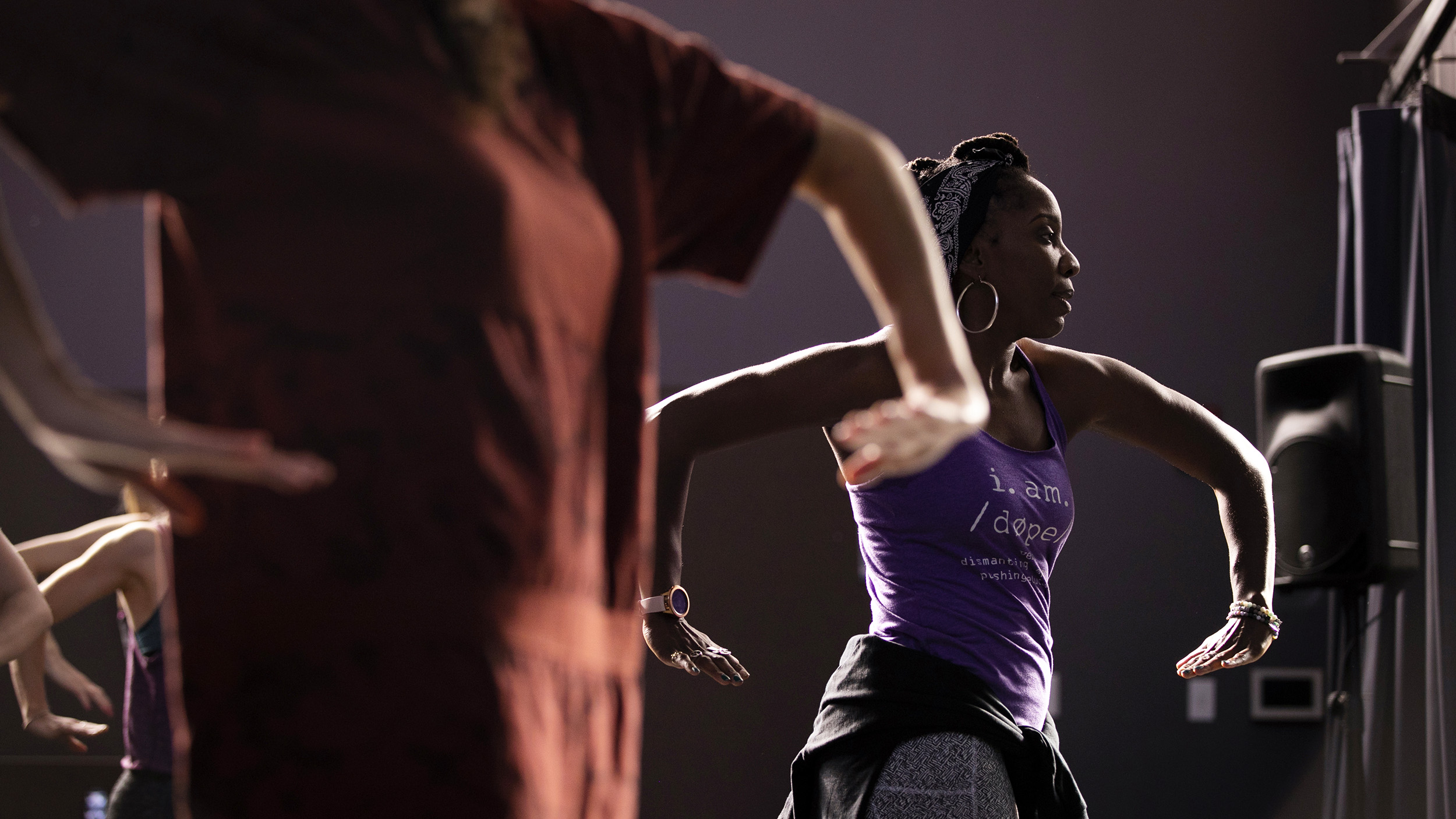 Aysha Upchurch teaches Hip Hop Dance in Farkas Hall.