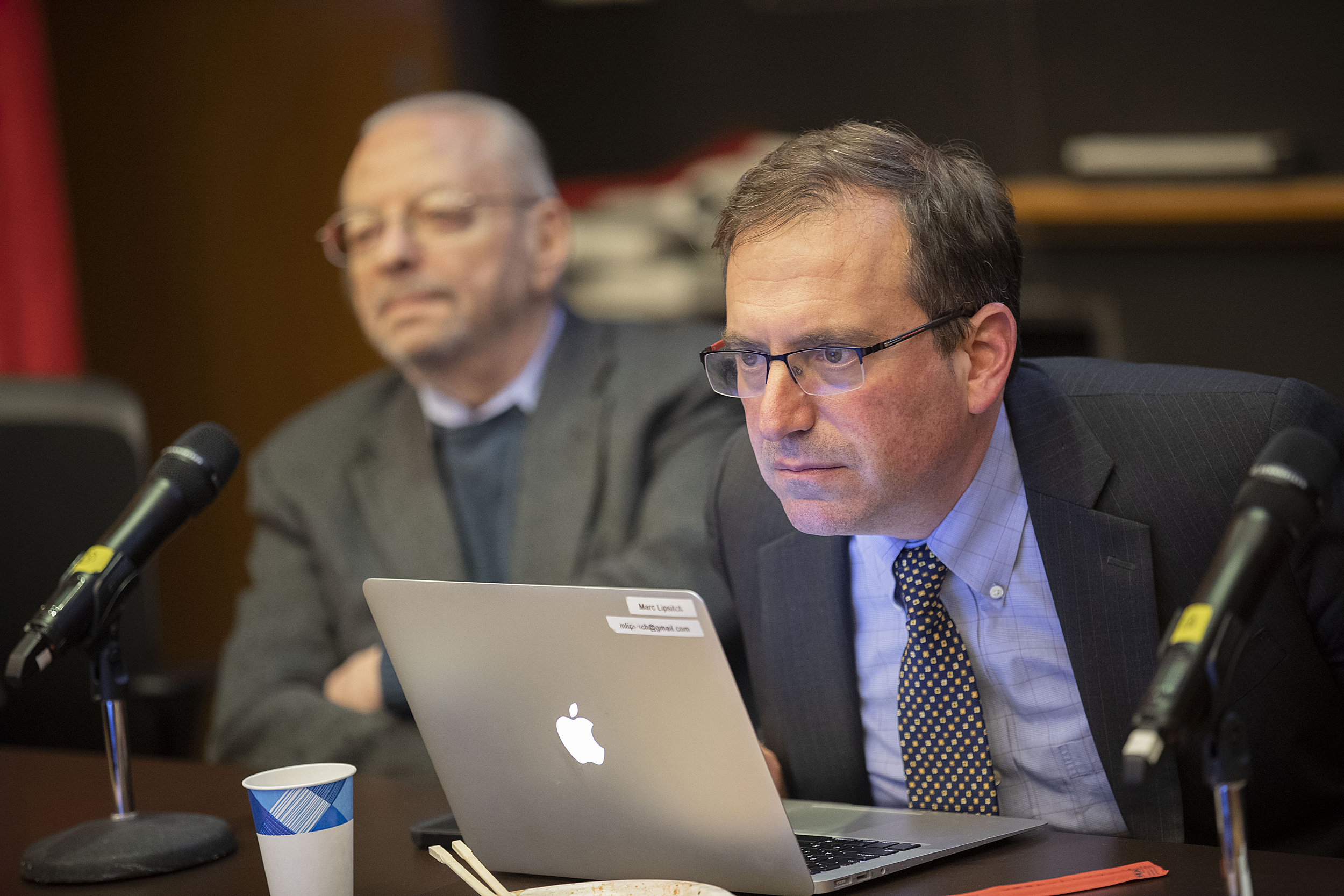 Panelist for COVID-19 conference Barry Bloom and Marc Lipsitch.