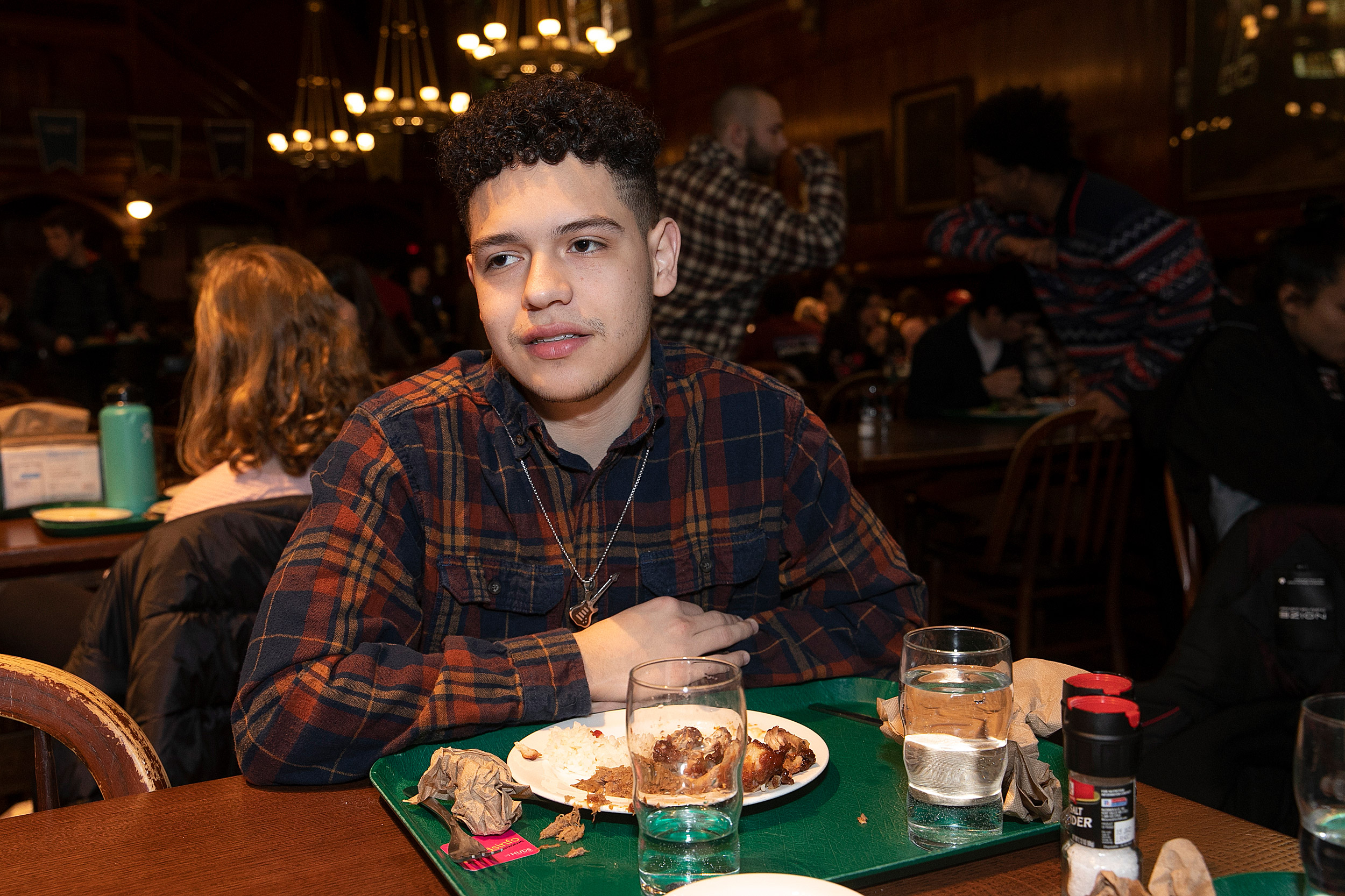 Brian Magdaleno in dining hall.