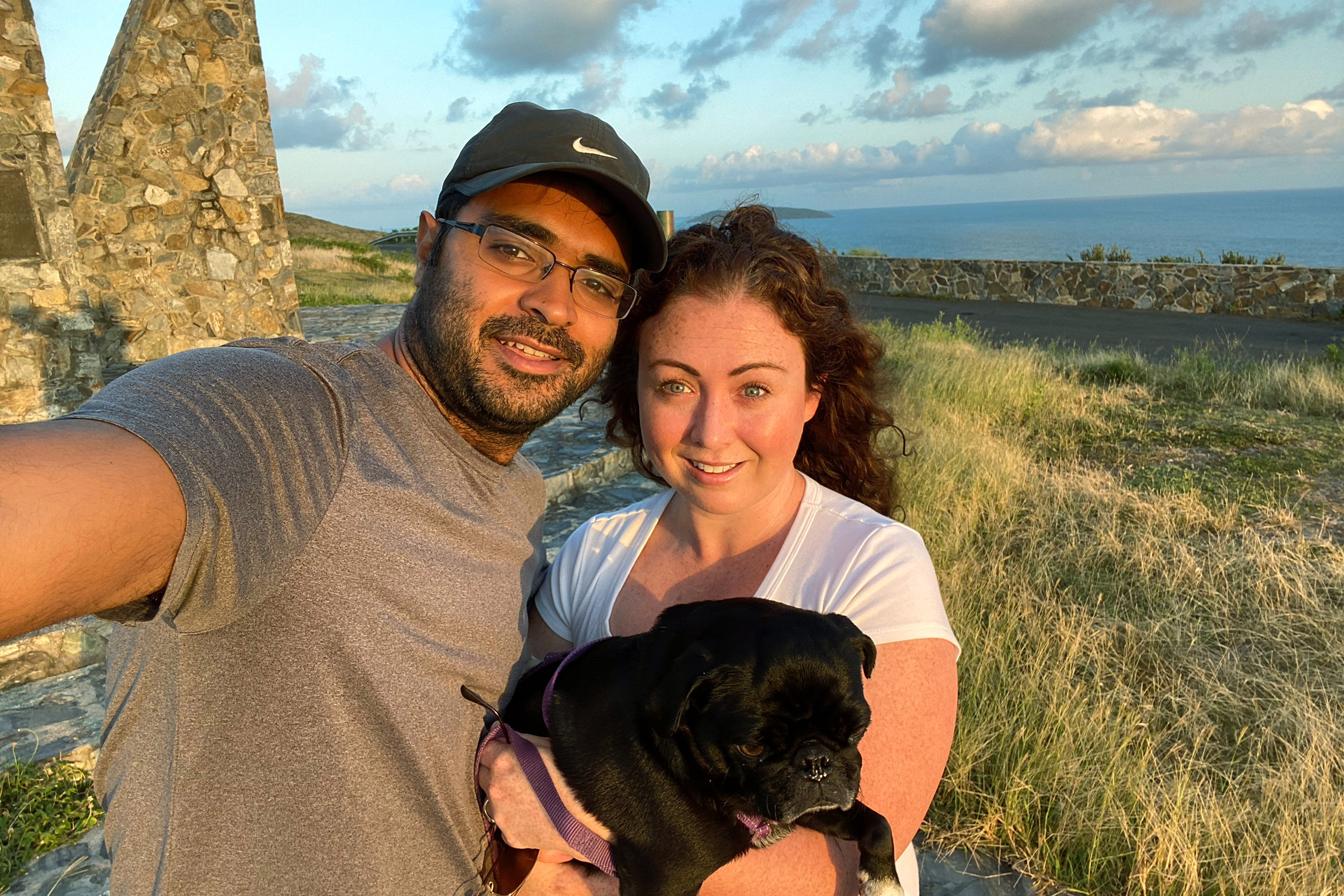 Couple taking selfie.