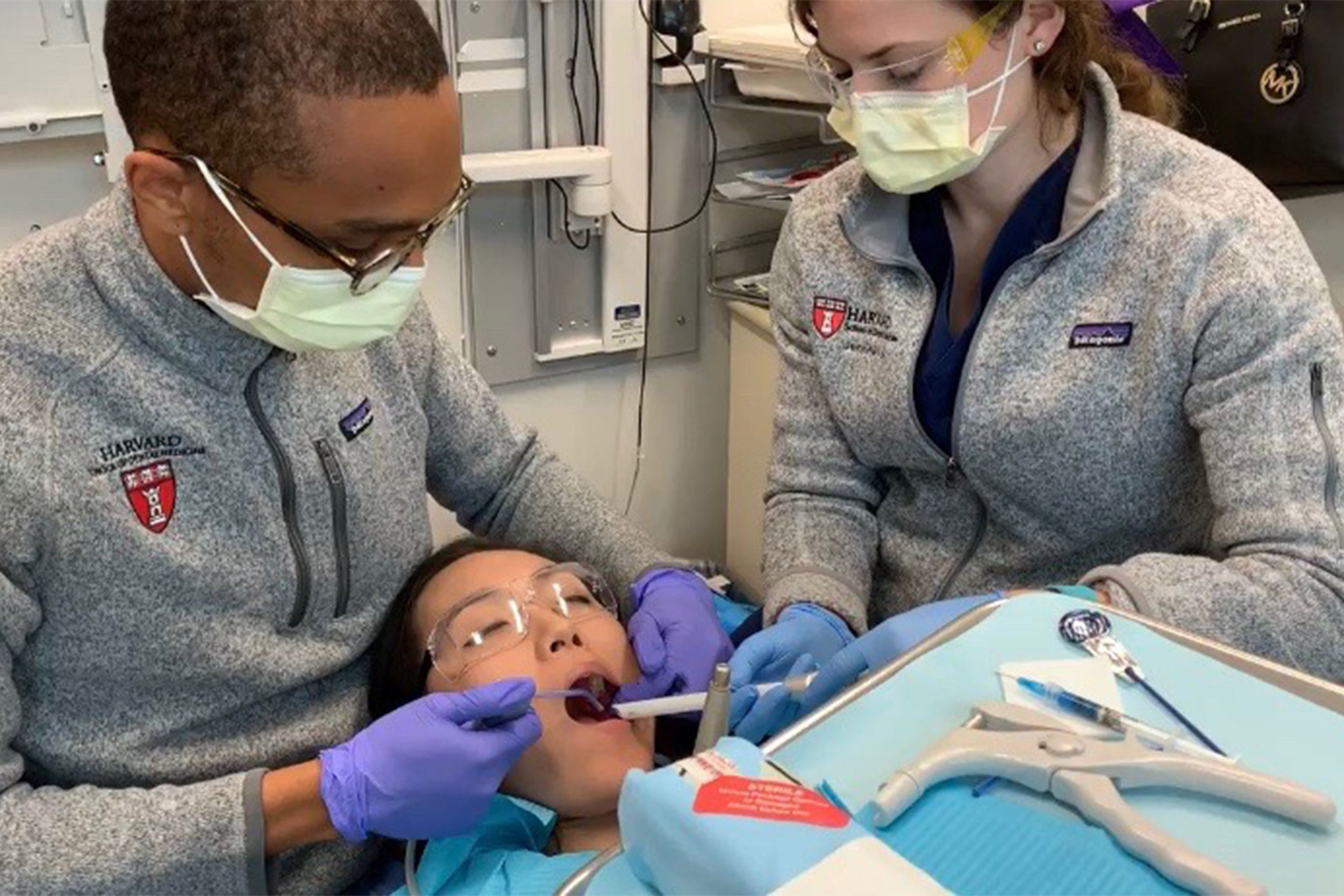 Jeffrey Taylor working on a patient.