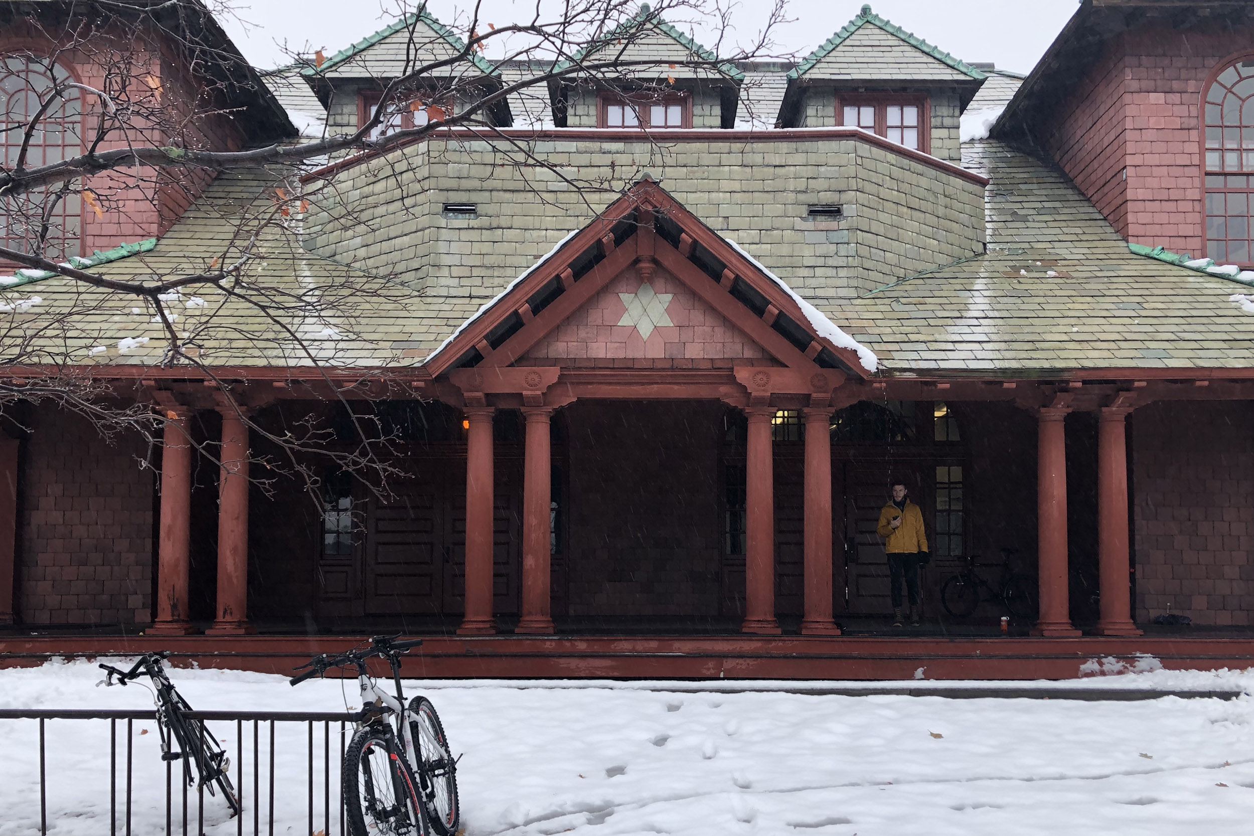 Merritt standing at the Newell Boat House.