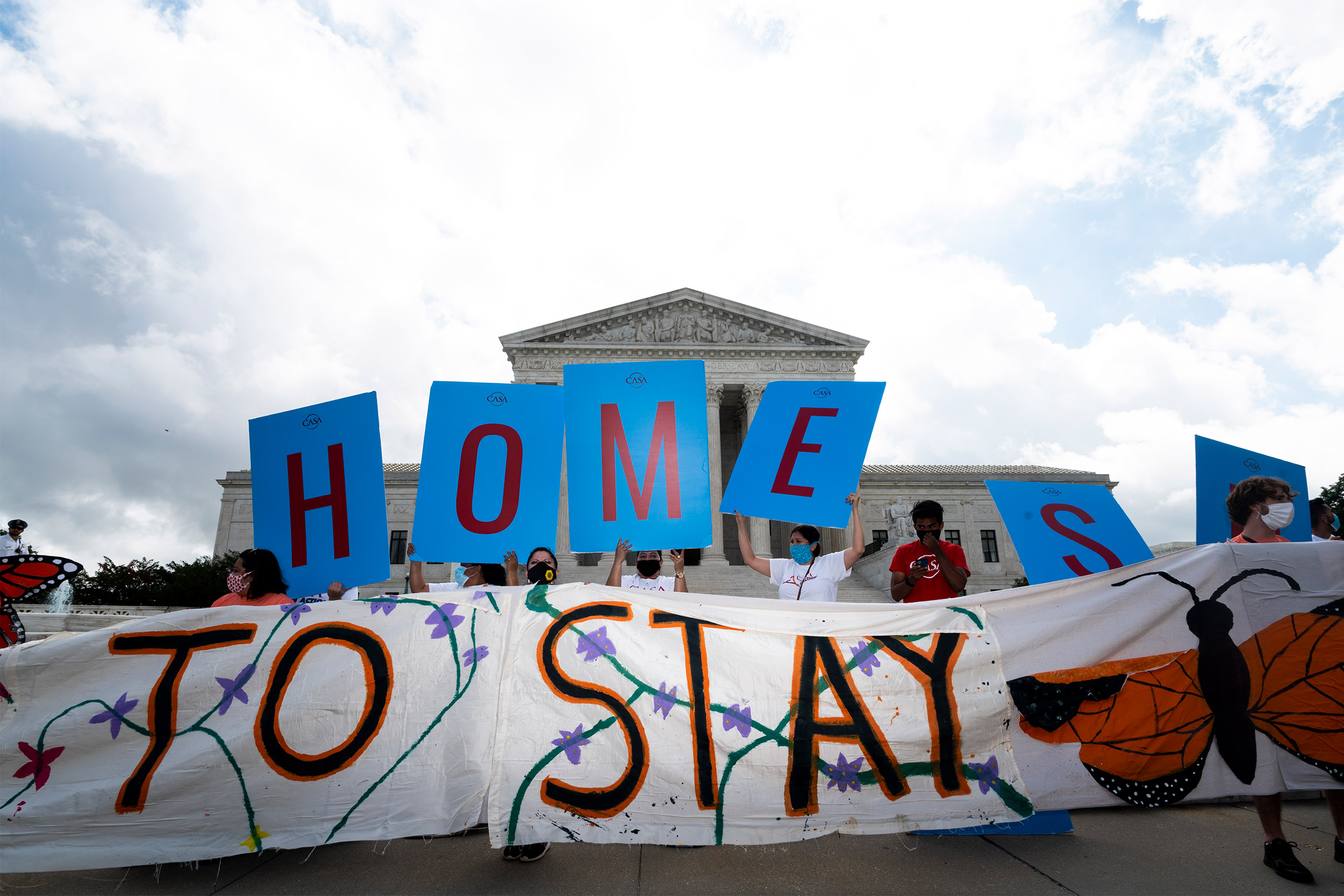 Dreamers and DACA supporters rally outside of the U.S. Supreme Court.