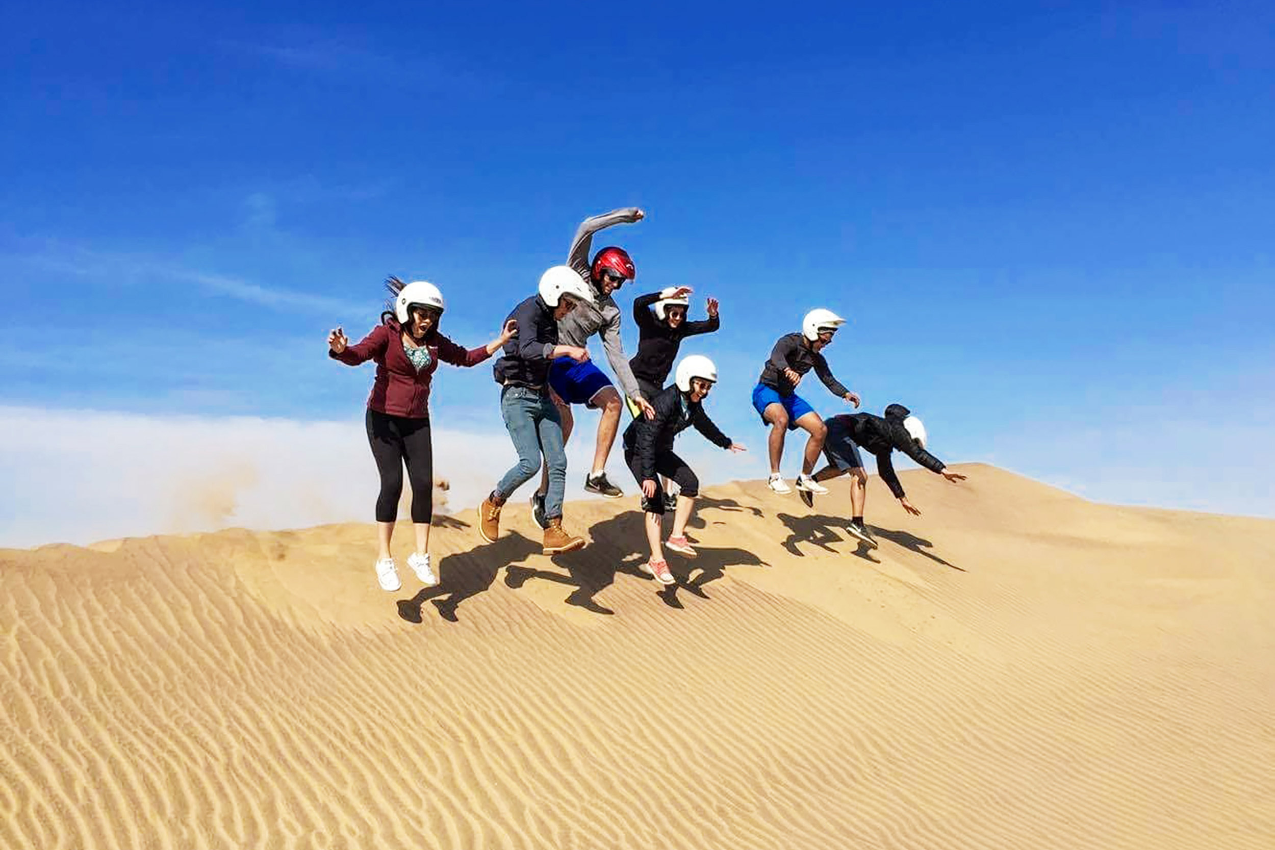 In Namibia on a sand dune.