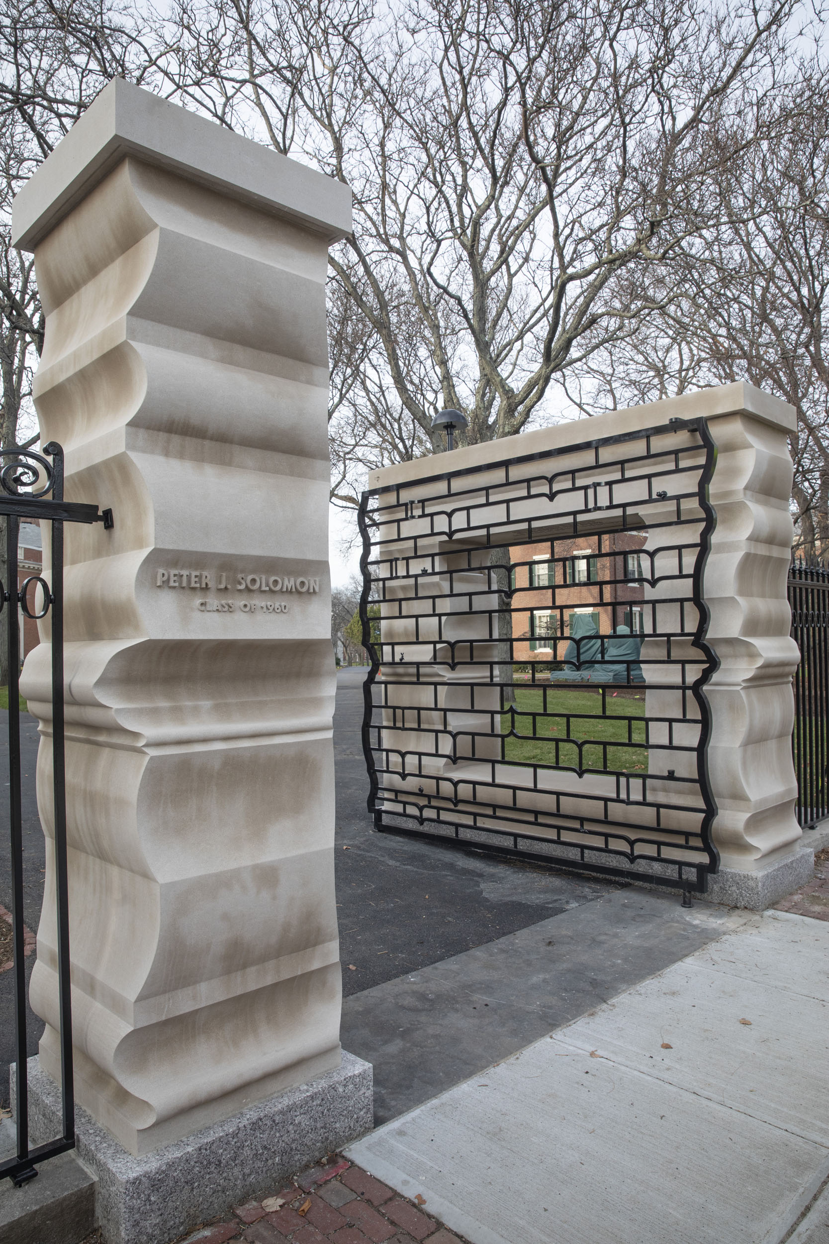 New gate in Harvard Yard.