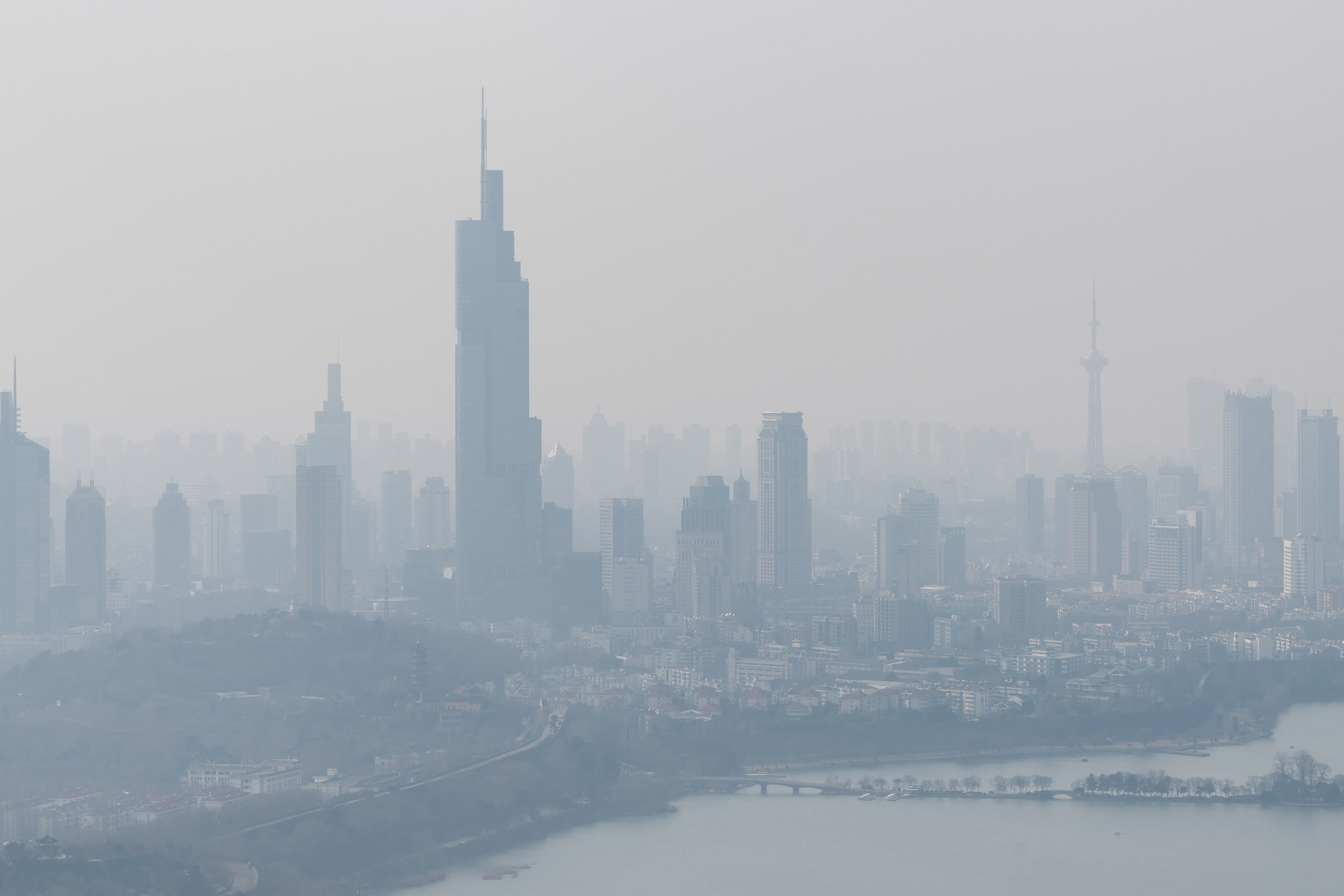 Fog and haze in China.