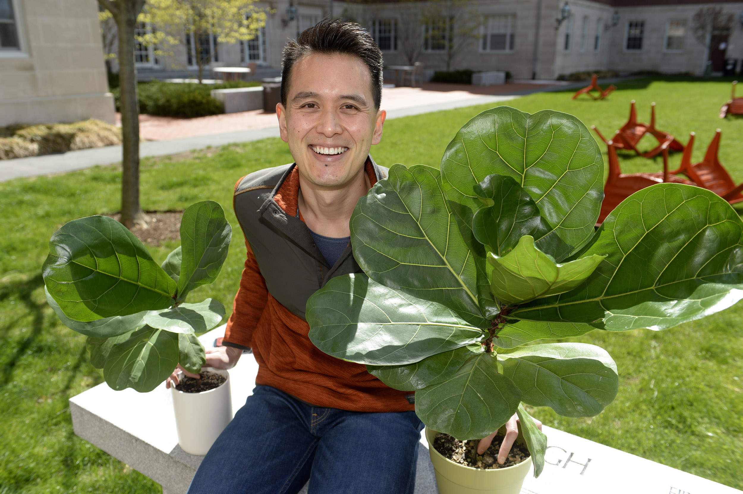 Michael Uy with his plants.