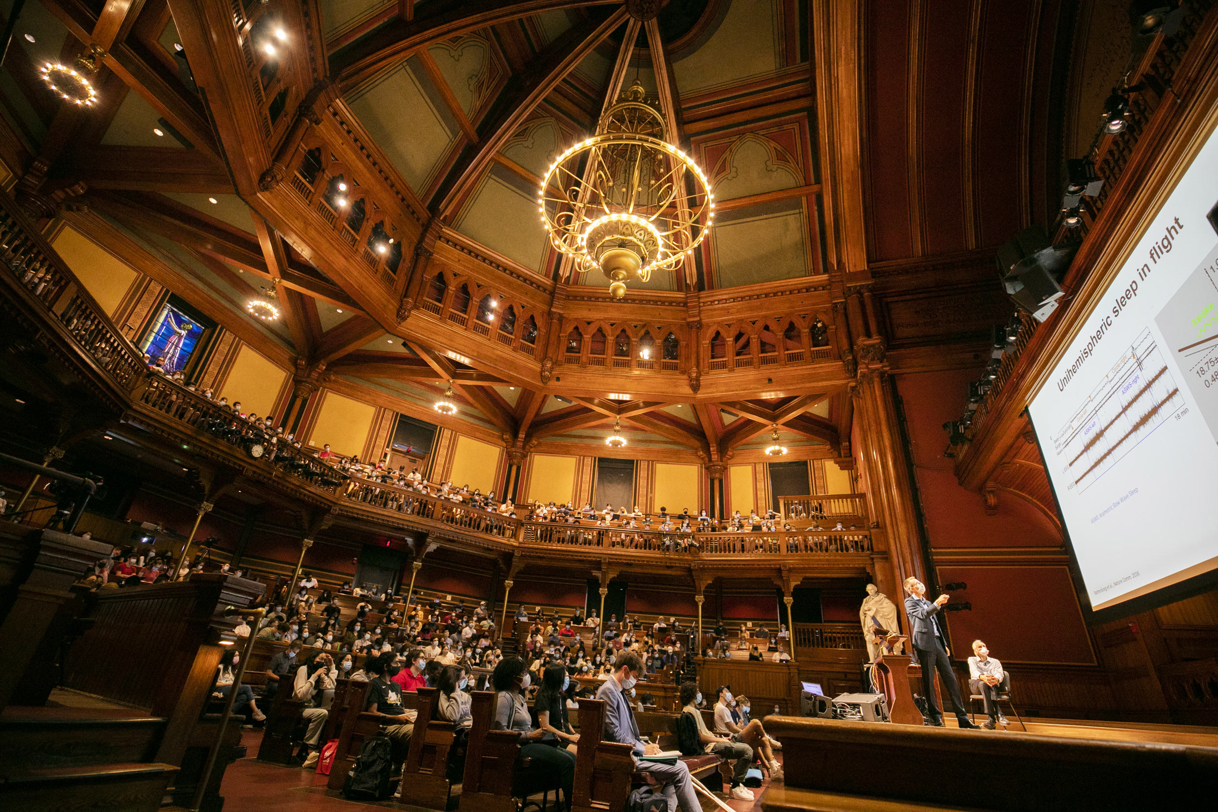 Charles Czeisler and Frank A.J.L. Scheer teach "Sleep" in Sanders Theatre.