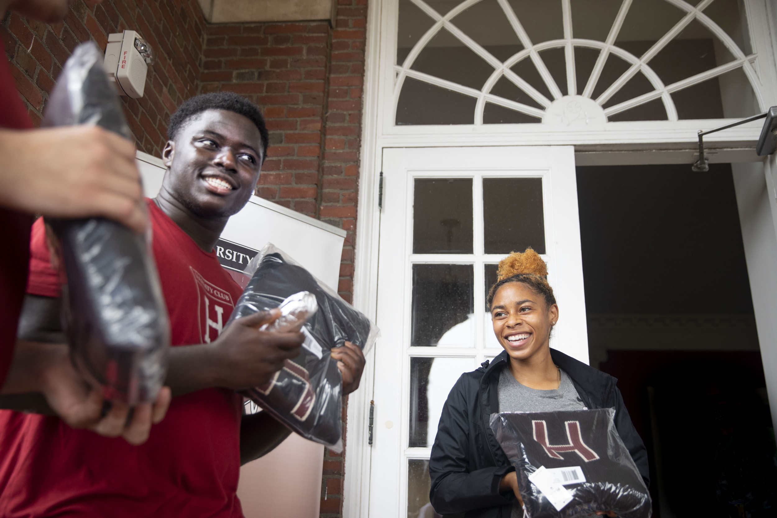 Students receiving lettersweaters.
