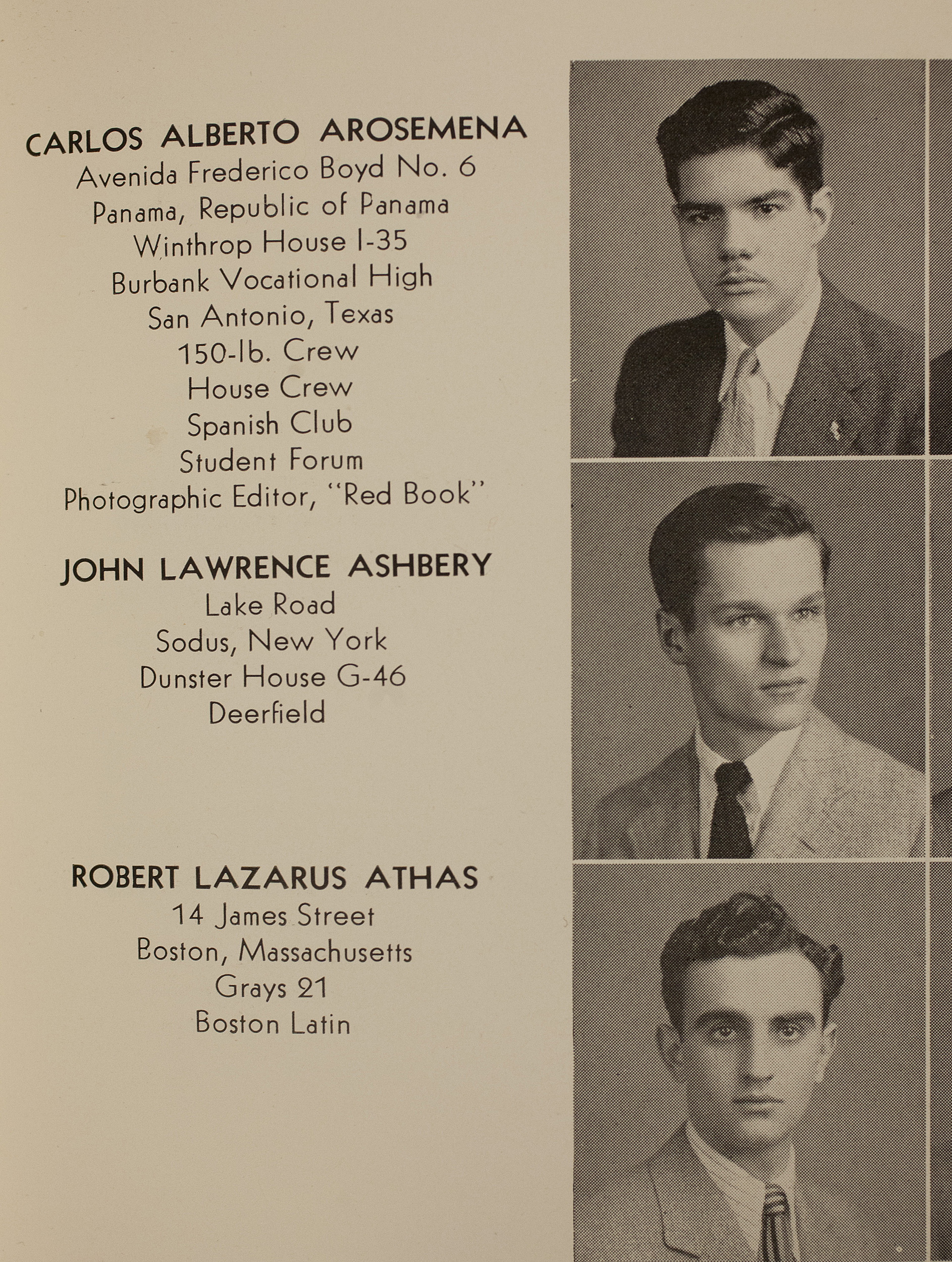 Harvard freshman register.