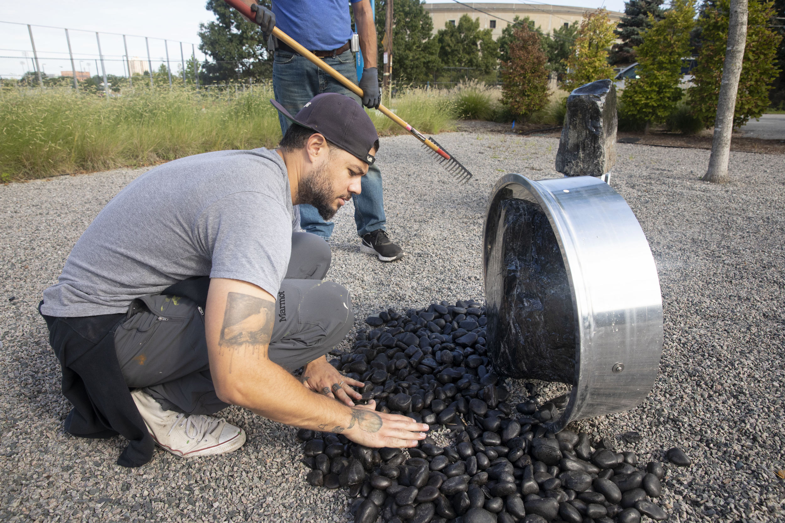 Views of the installation of HUCA artist Jordan Weber.