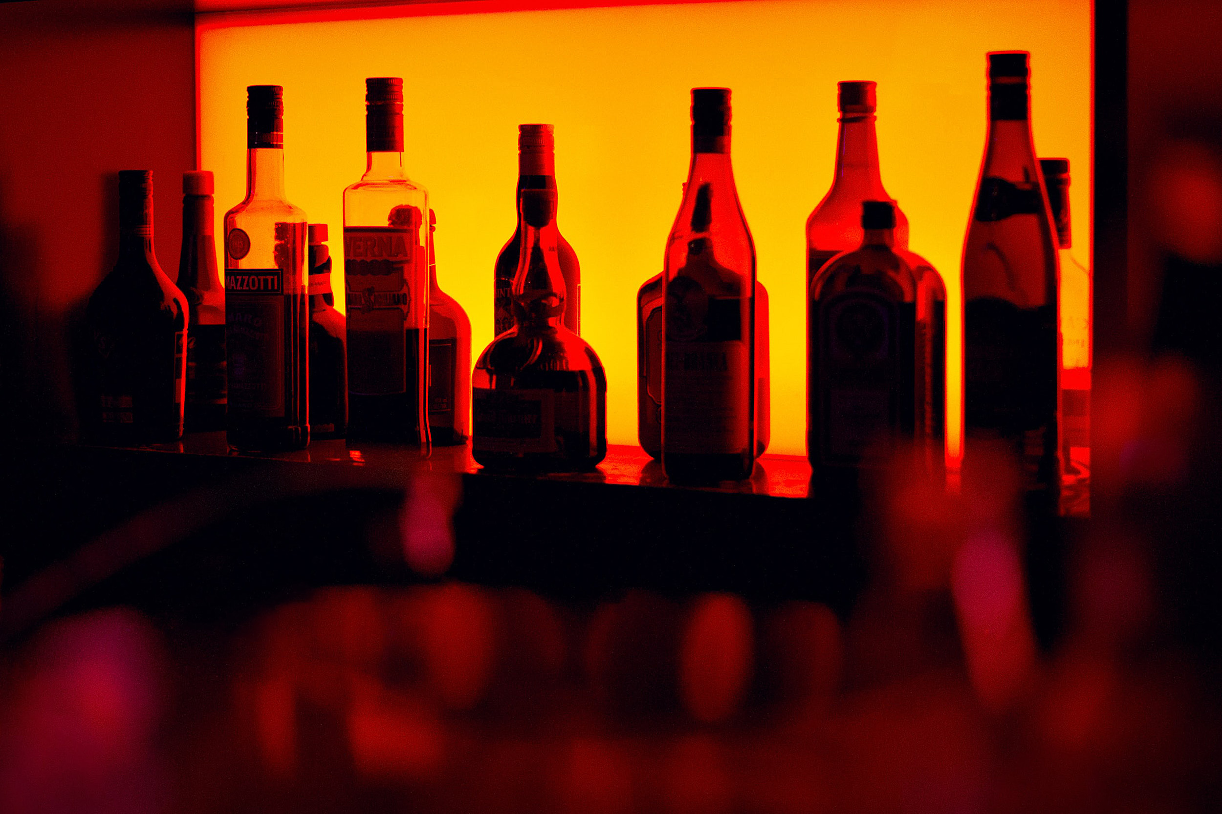 Bottles of alcohol.