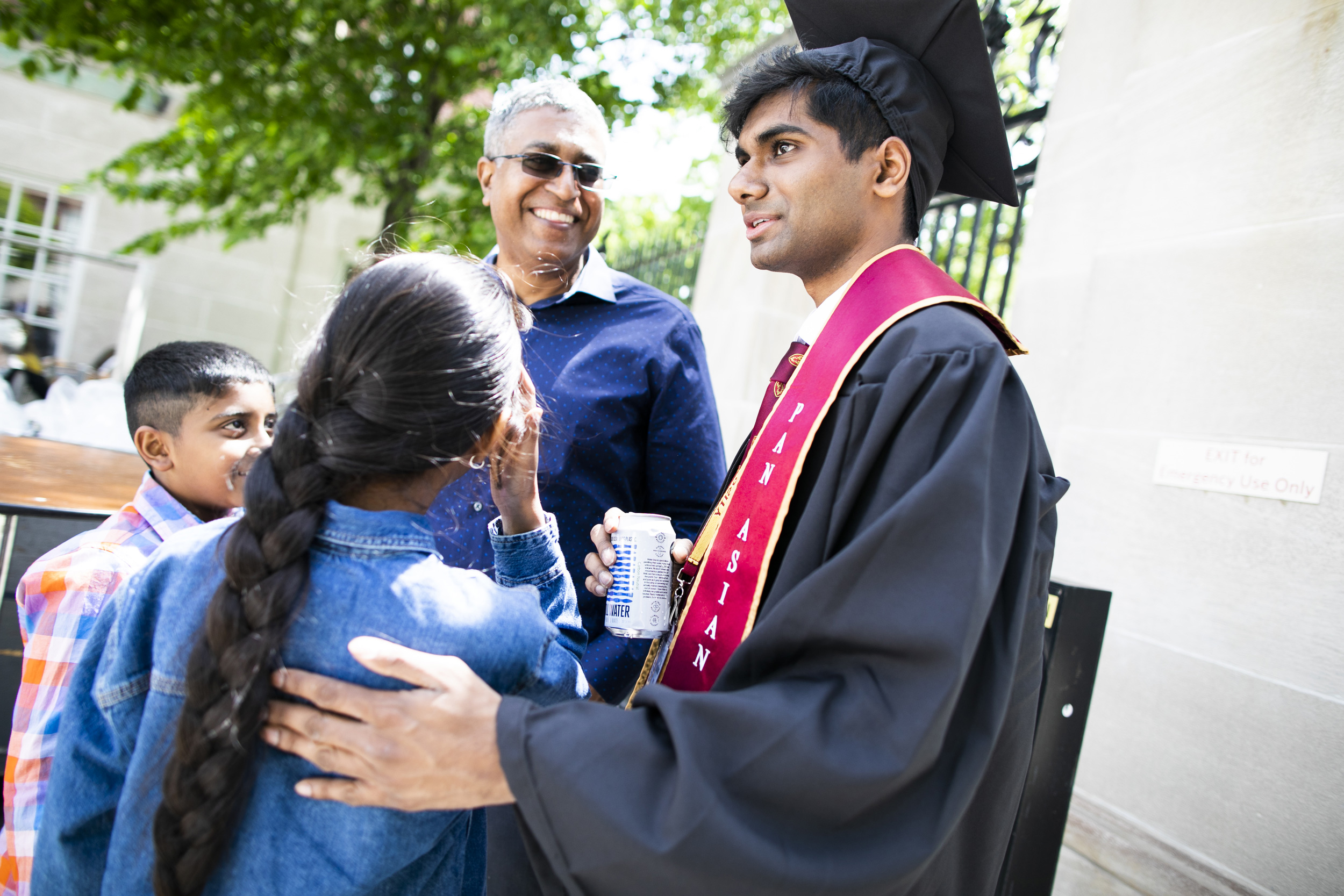 Prateek Pinisetti '22 (from right) of Dunster House is pictured with his uncle Ravi Guruju and cousins Aarika Guruju, age 11, and Vedik Guruju, age 9. Stephanie