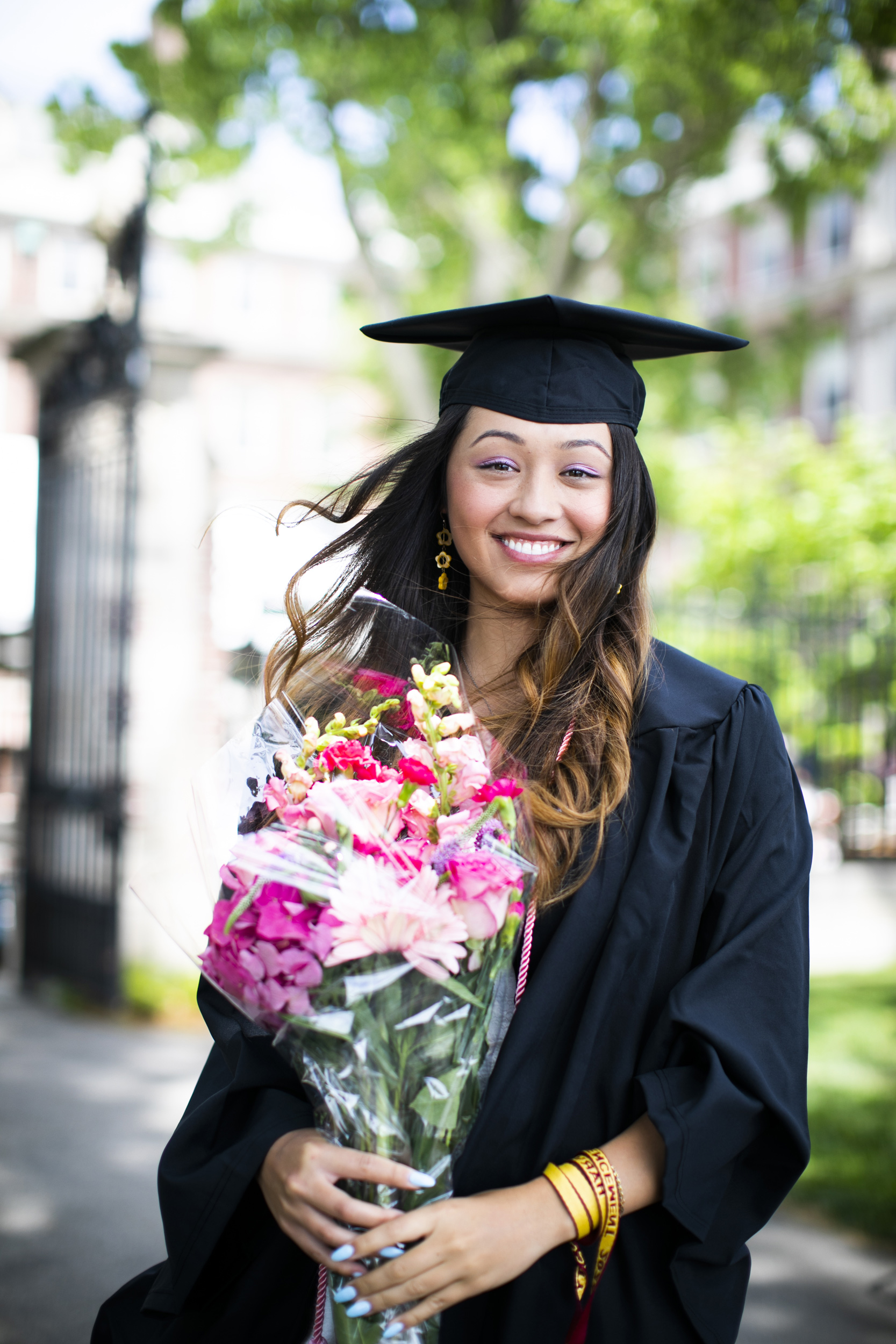 Rachel Eason ’22, an Economics concentrator from California, is pictured at Winthrop House.