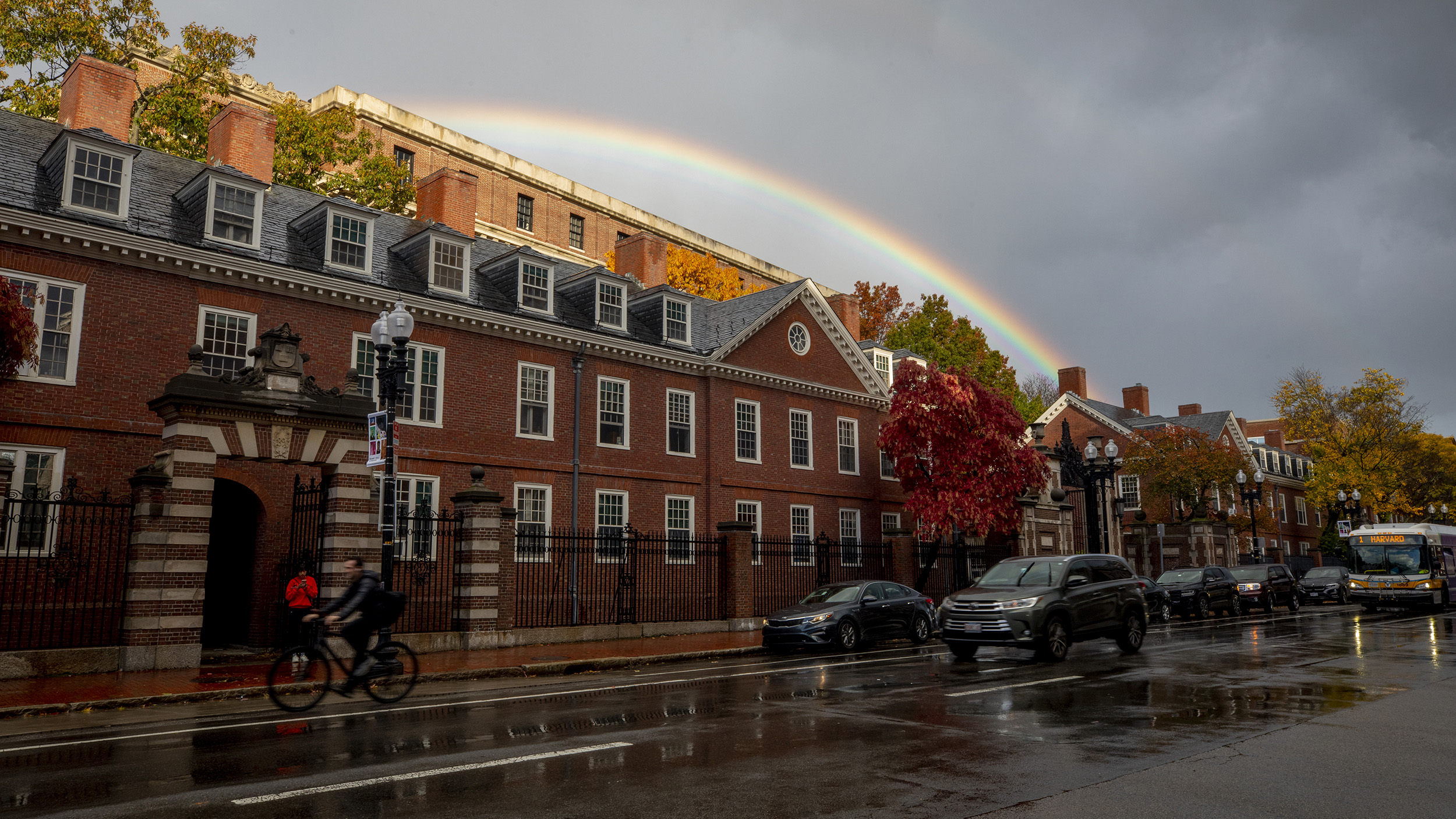 Rainbow over Harvard Yard.